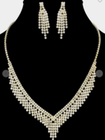 Falling Crystals Necklace Set