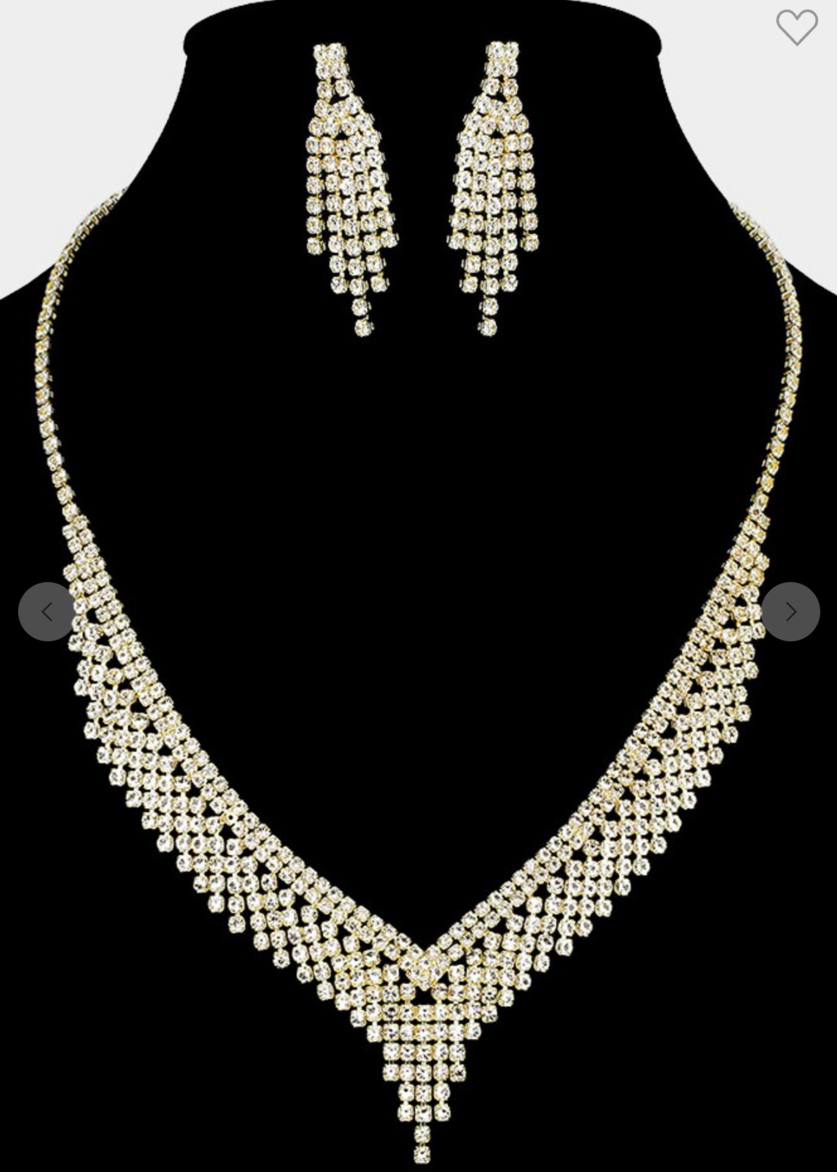 Falling Crystals Necklace Set