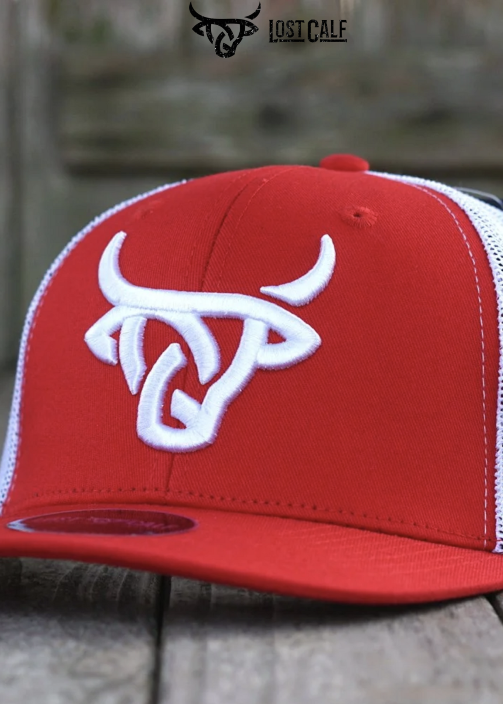 Red/ White Curve Hat