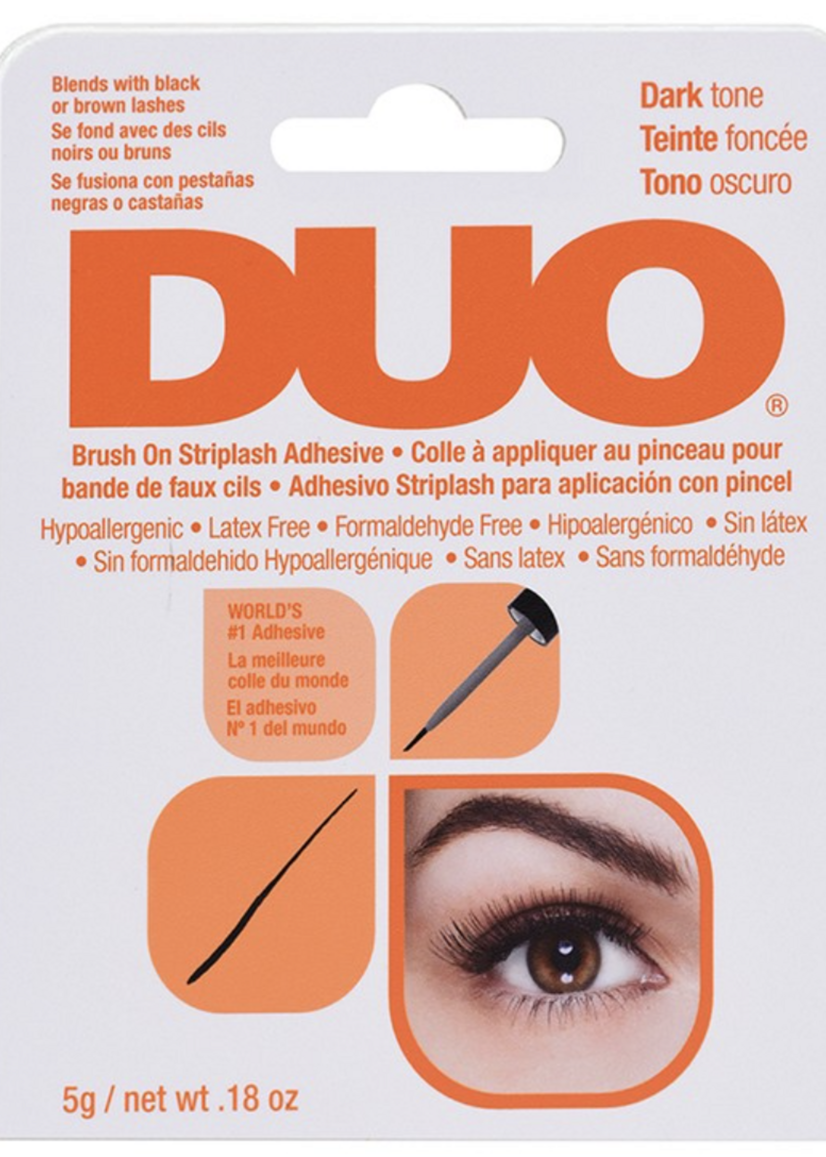 DUO Orange Glue Brush On DARK Tone Striplash Adhesive