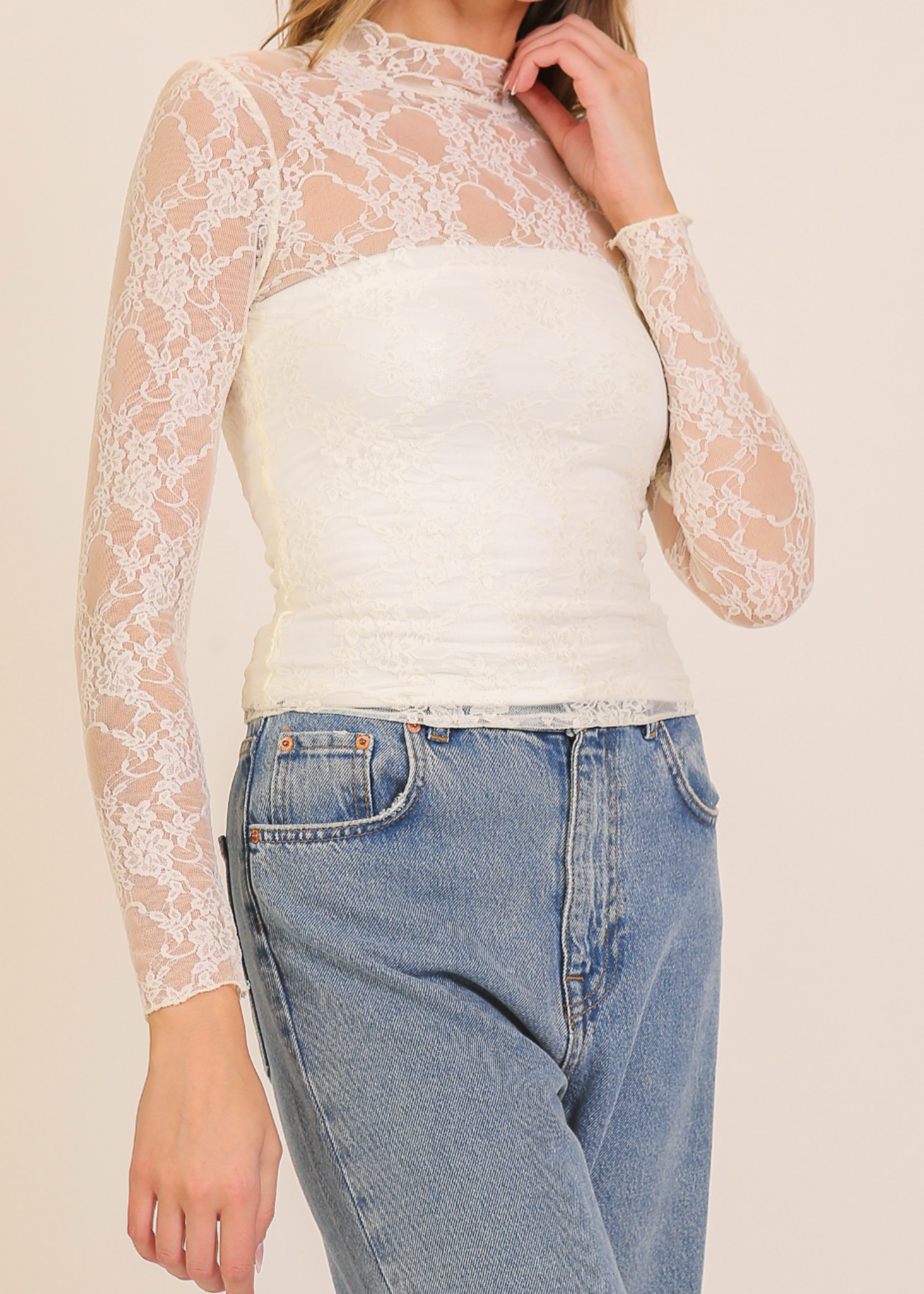 Talk To Me Mesh Top WHITE