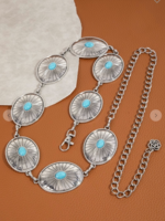 Going In Circles Chain Belt TURQUOISE