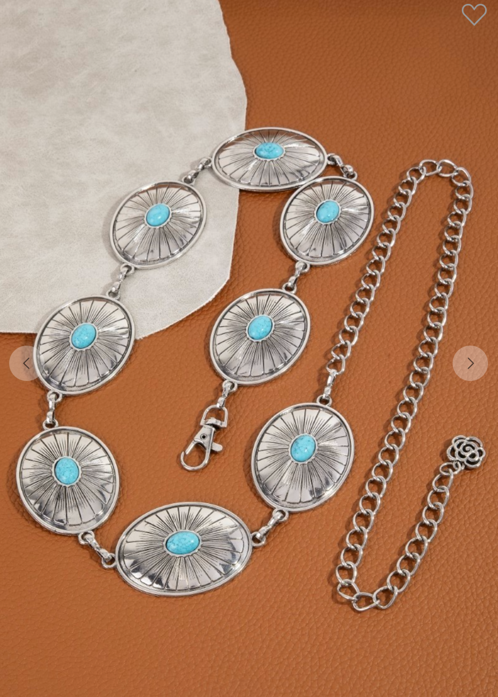 Going In Circles Chain Belt TURQUOISE