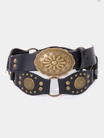 Be My Cow Girl Belt GOLD/BLACK