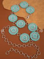 Showdown Time Chain Belt  TURQUOISE