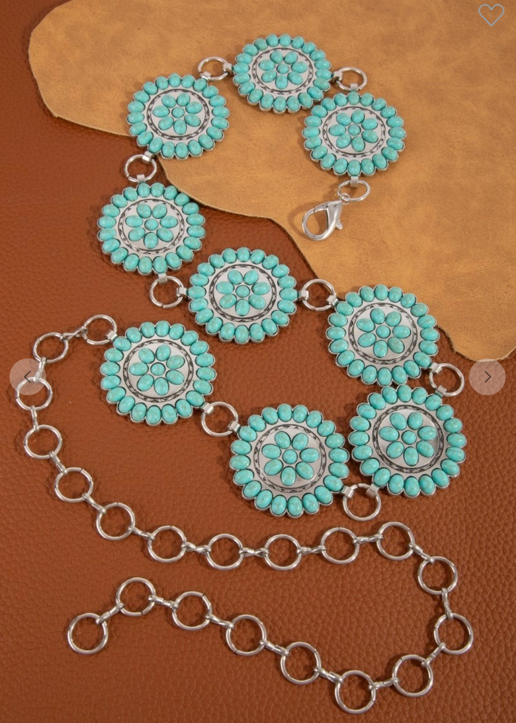 Showdown Time Chain Belt  TURQUOISE