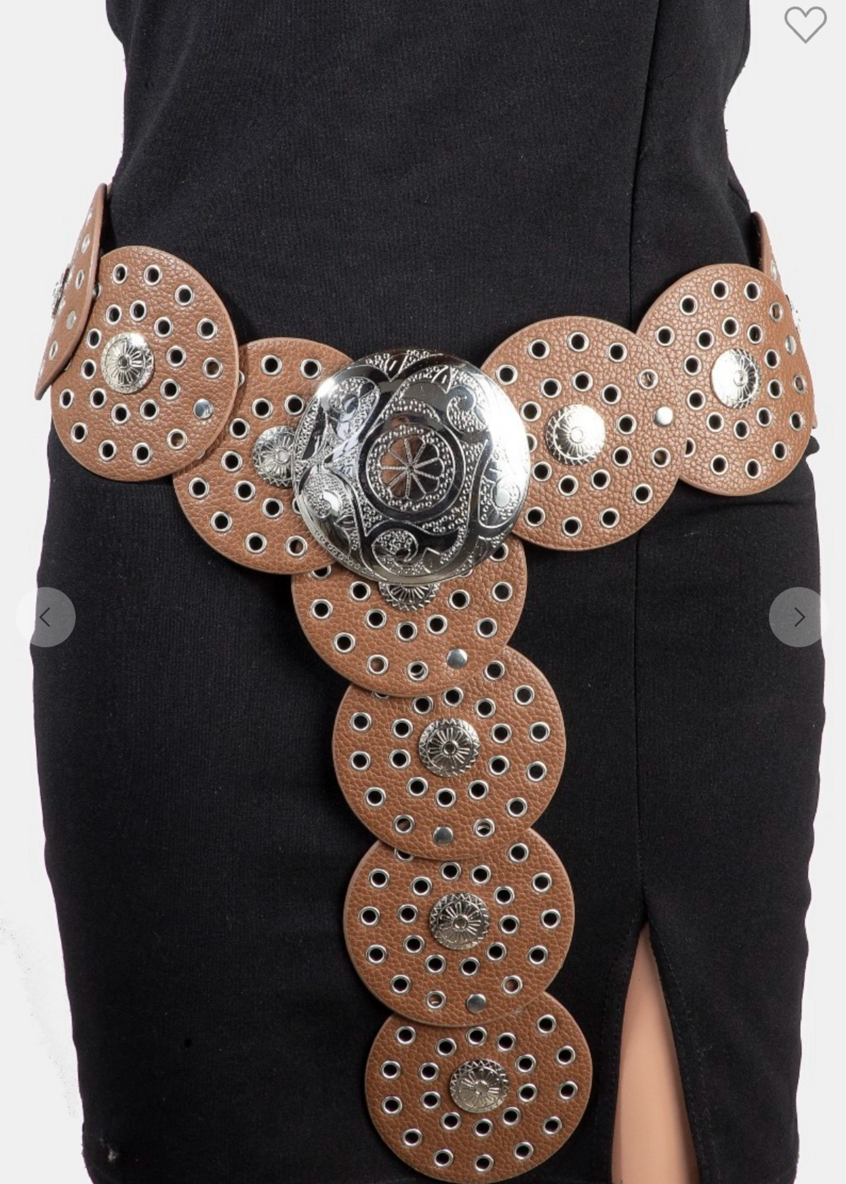 Living The Boho Life Belt BROWN SILVER