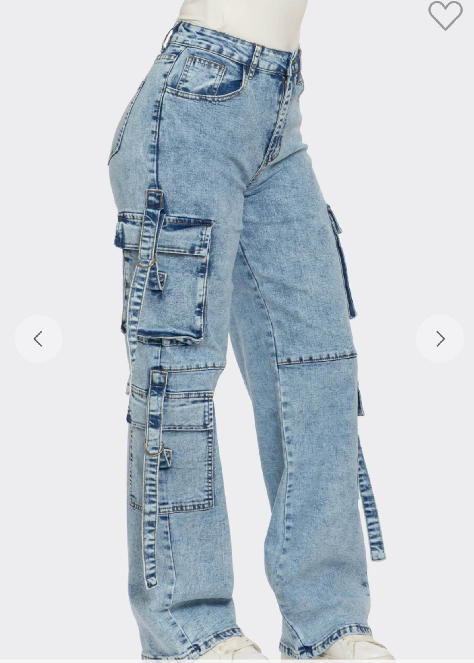 I'm Trippin Denim Cargo Jeans