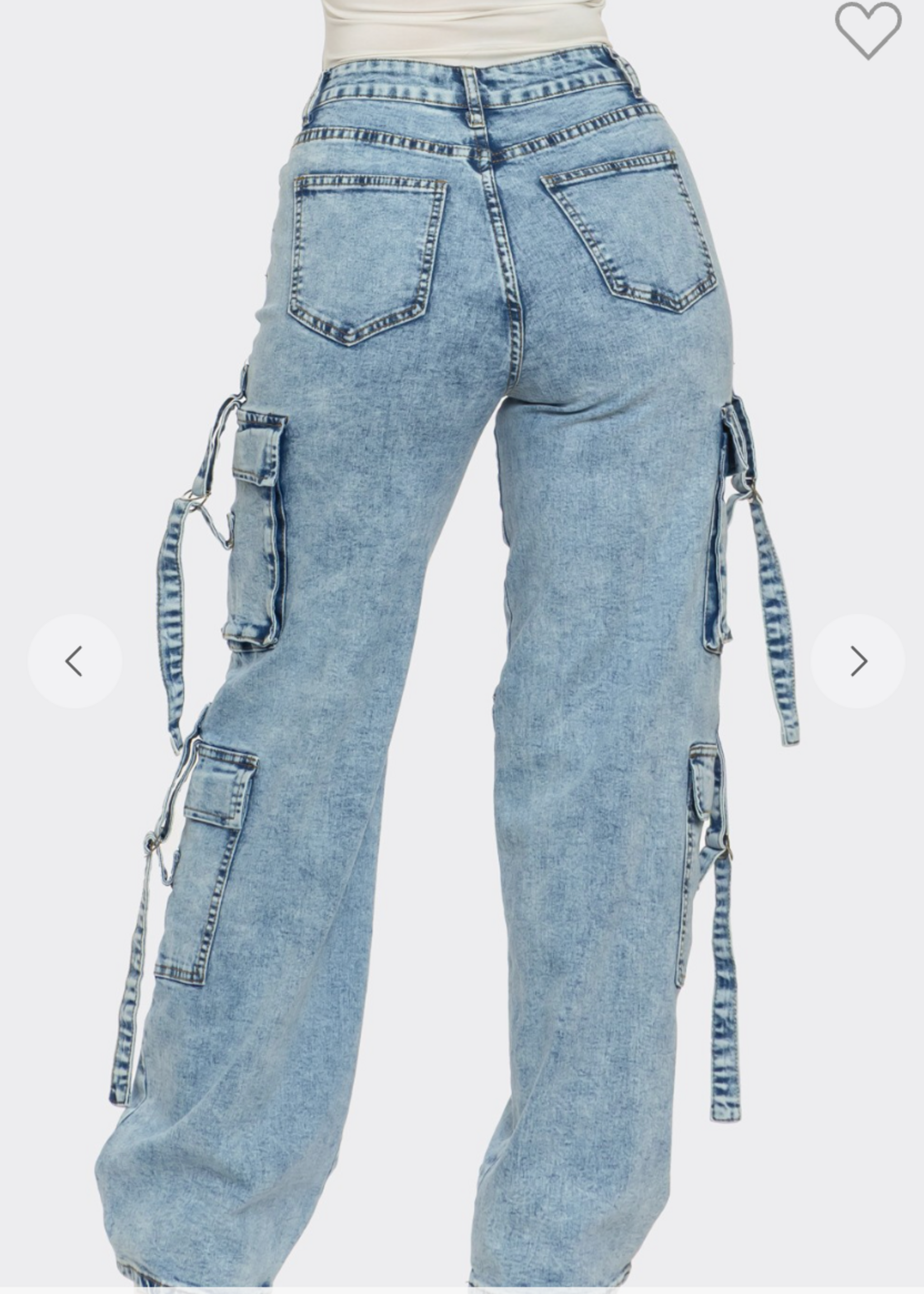I'm Trippin Denim Cargo Jeans