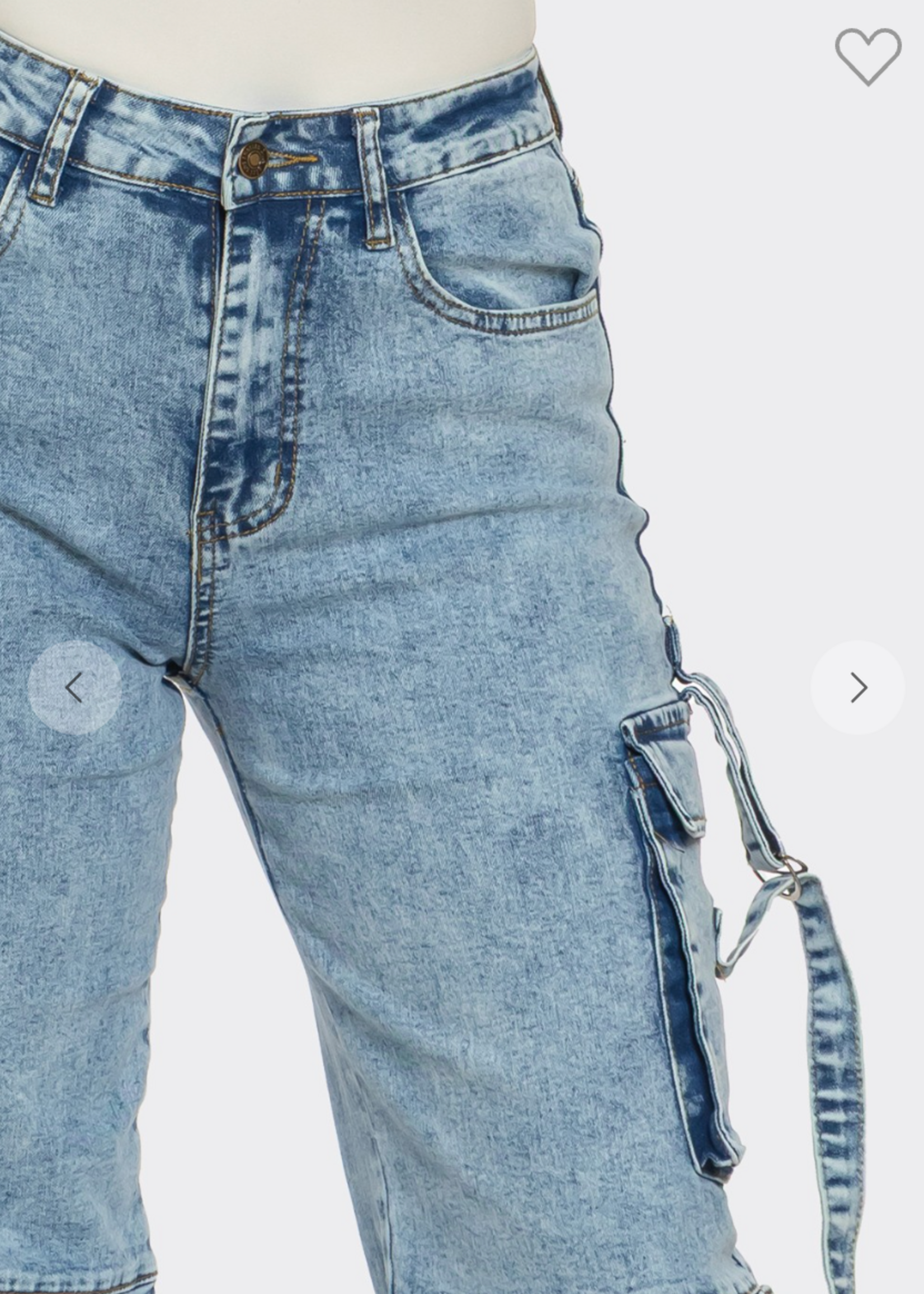 I'm Trippin Denim Cargo Jeans