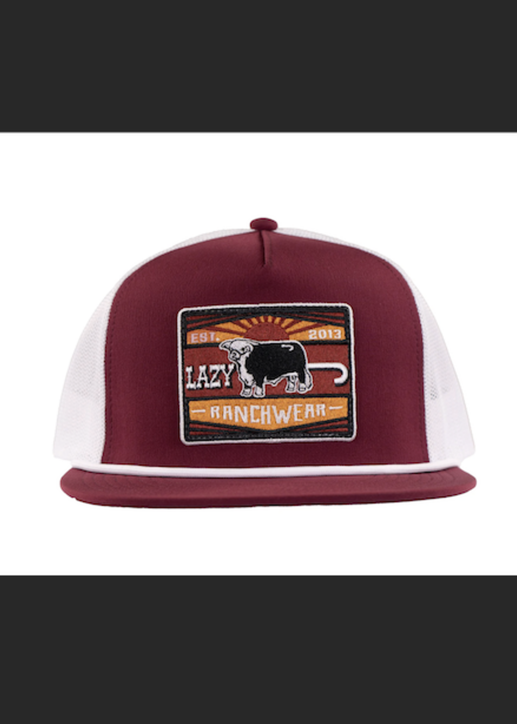 Lazy J Ranch Maroon & White Smokeless Classic Rope Trucker Hat