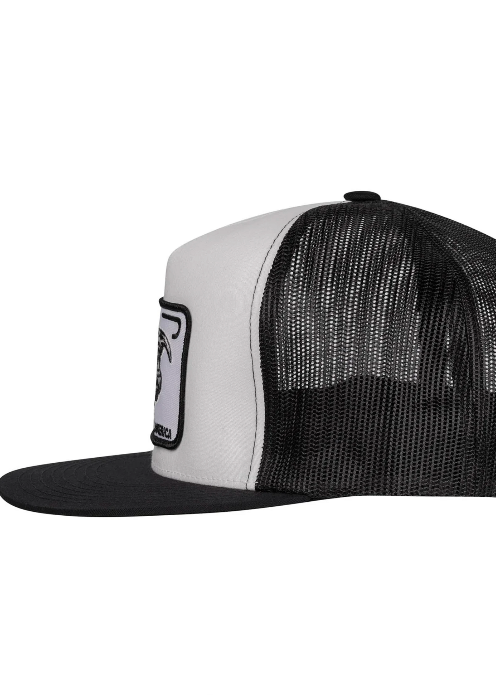 Lazy J Ranch Wear White & Black Willow Cattle Headquarters Classic Five Panel Trucker Hat