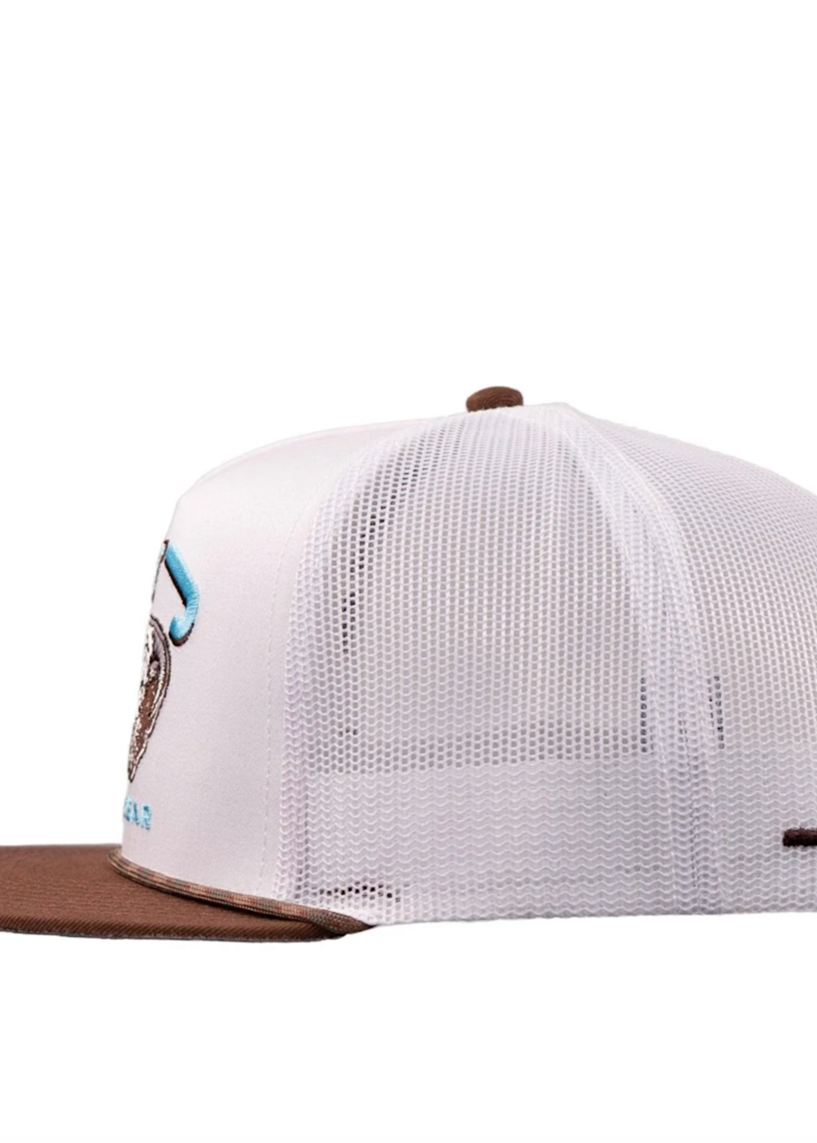 Lazy J Ranch White & Brown Desert Frost Classic Rope Trucker Hat
