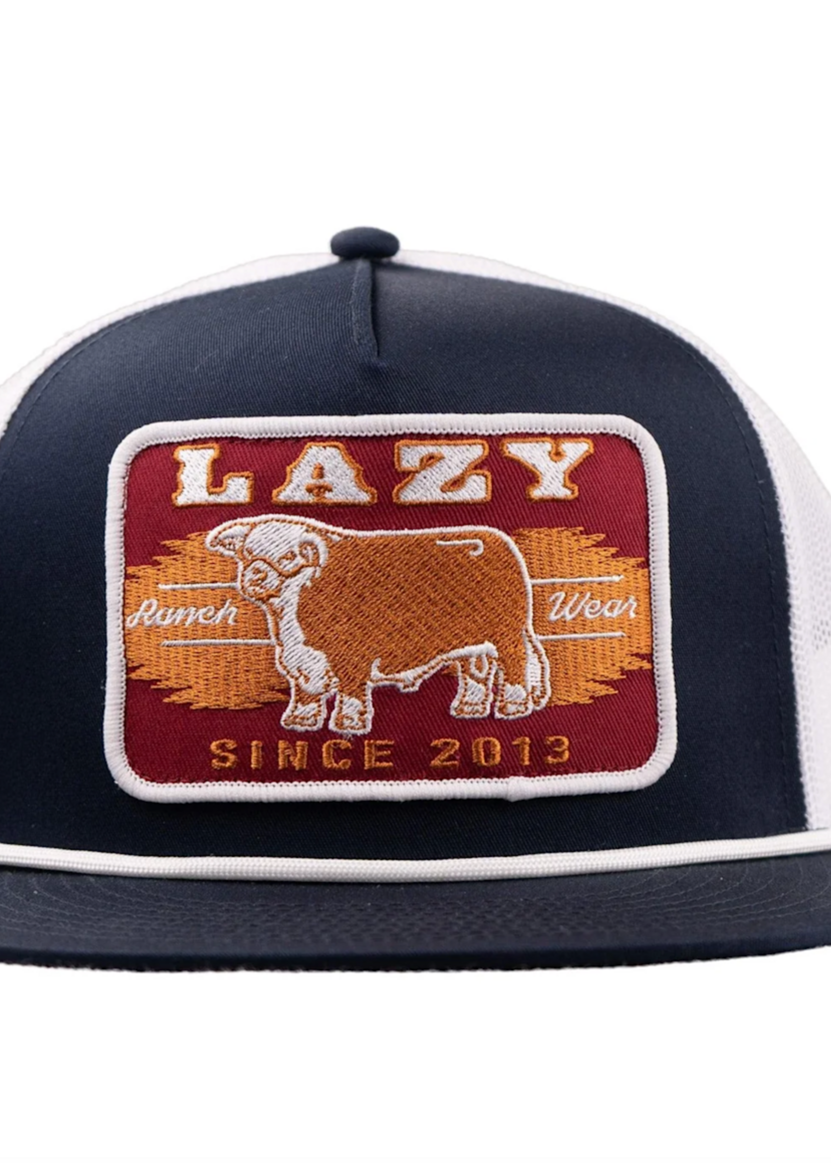 Lazy J Ranch Navy & White Wildfire Classic Rope Trucker Hat