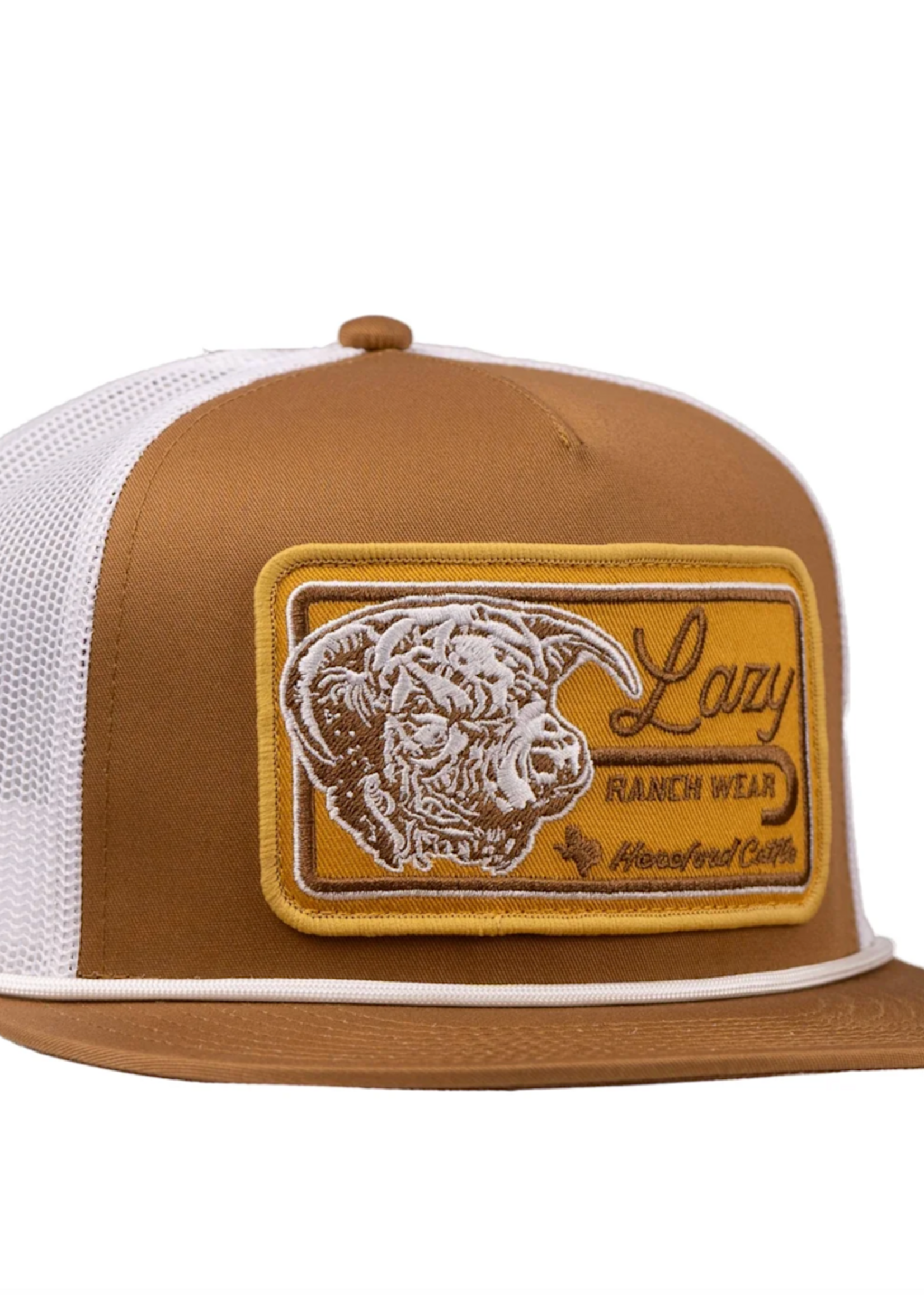 Lazy J Ranch Coyote Brown & White Dust Storm Classic Rope Trucker Hat