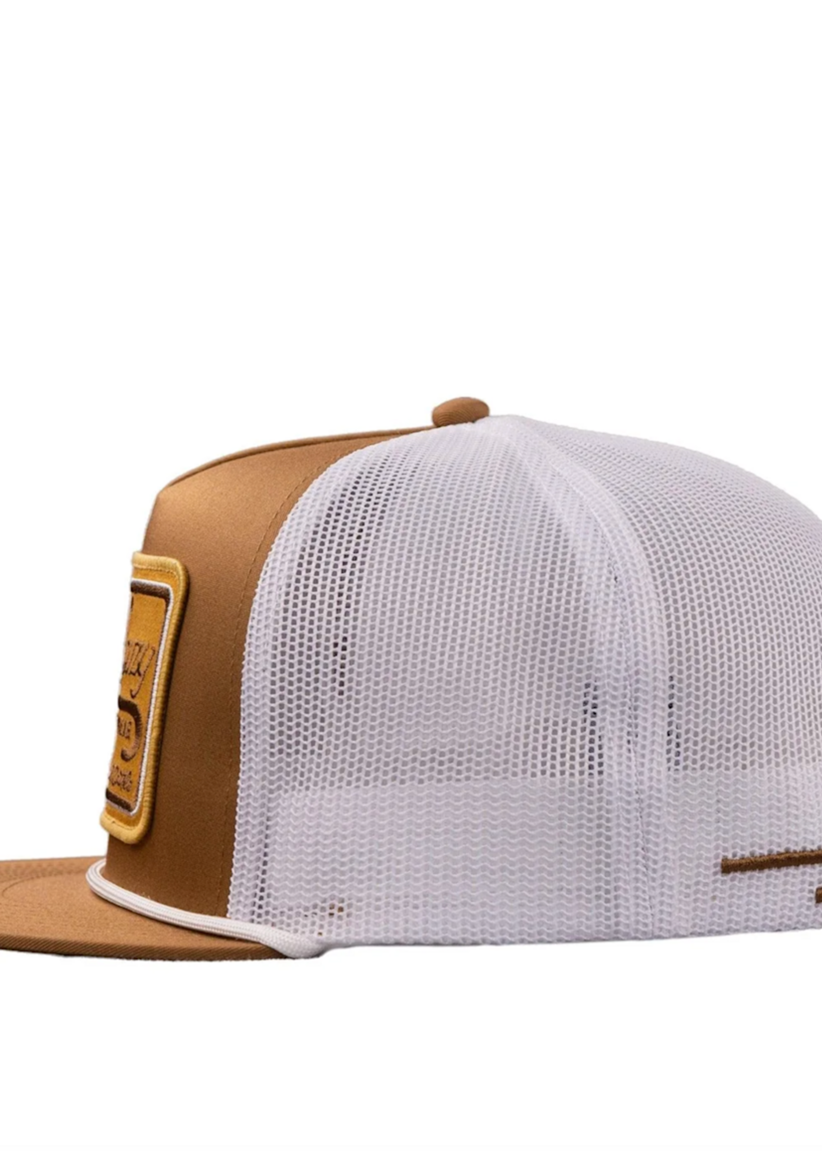 Lazy J Ranch Coyote Brown & White Dust Storm Classic Rope Trucker Hat