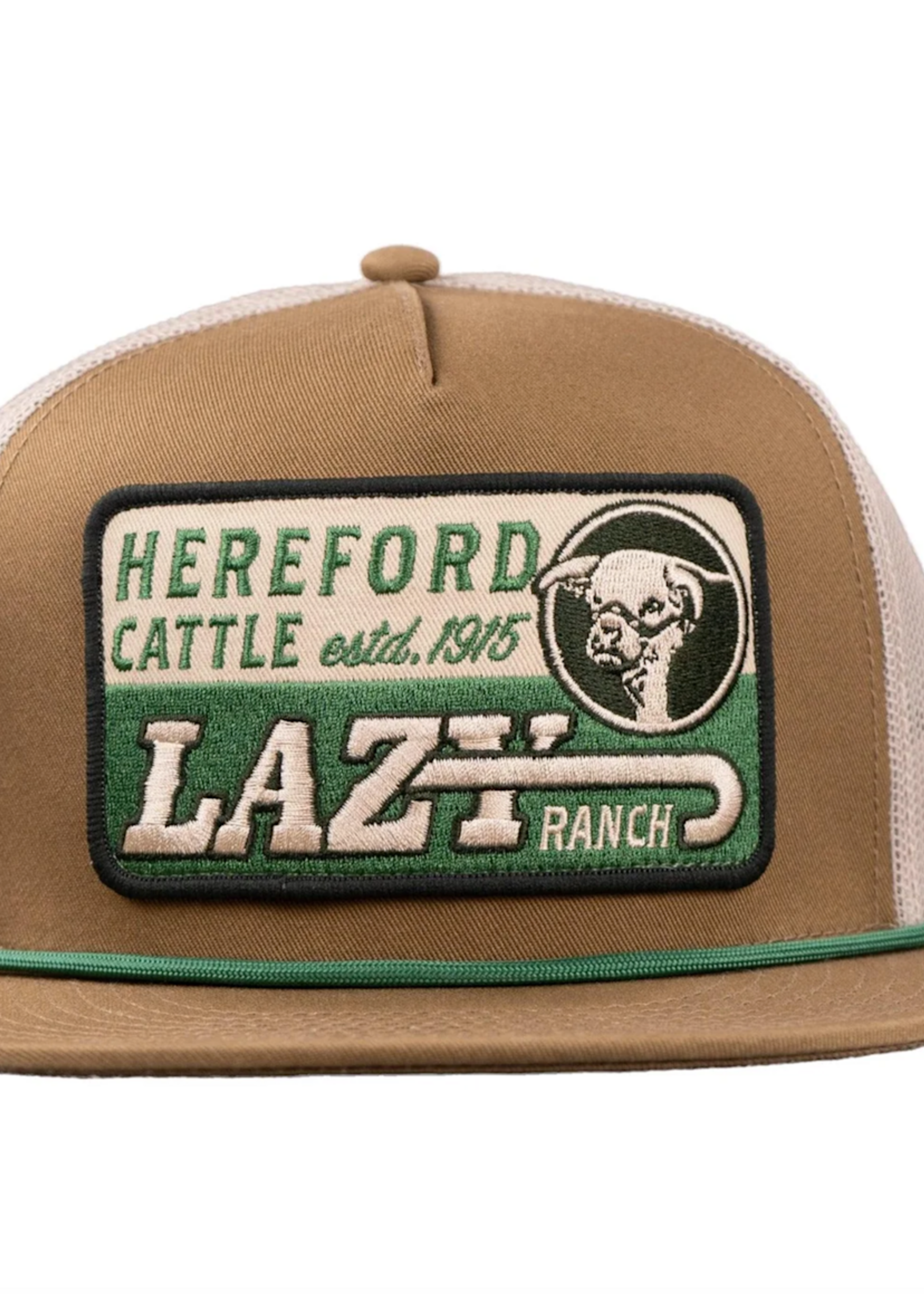 Lazy J Ranch Coyote Brown & White Shafter Classic Rope Trucker Hat