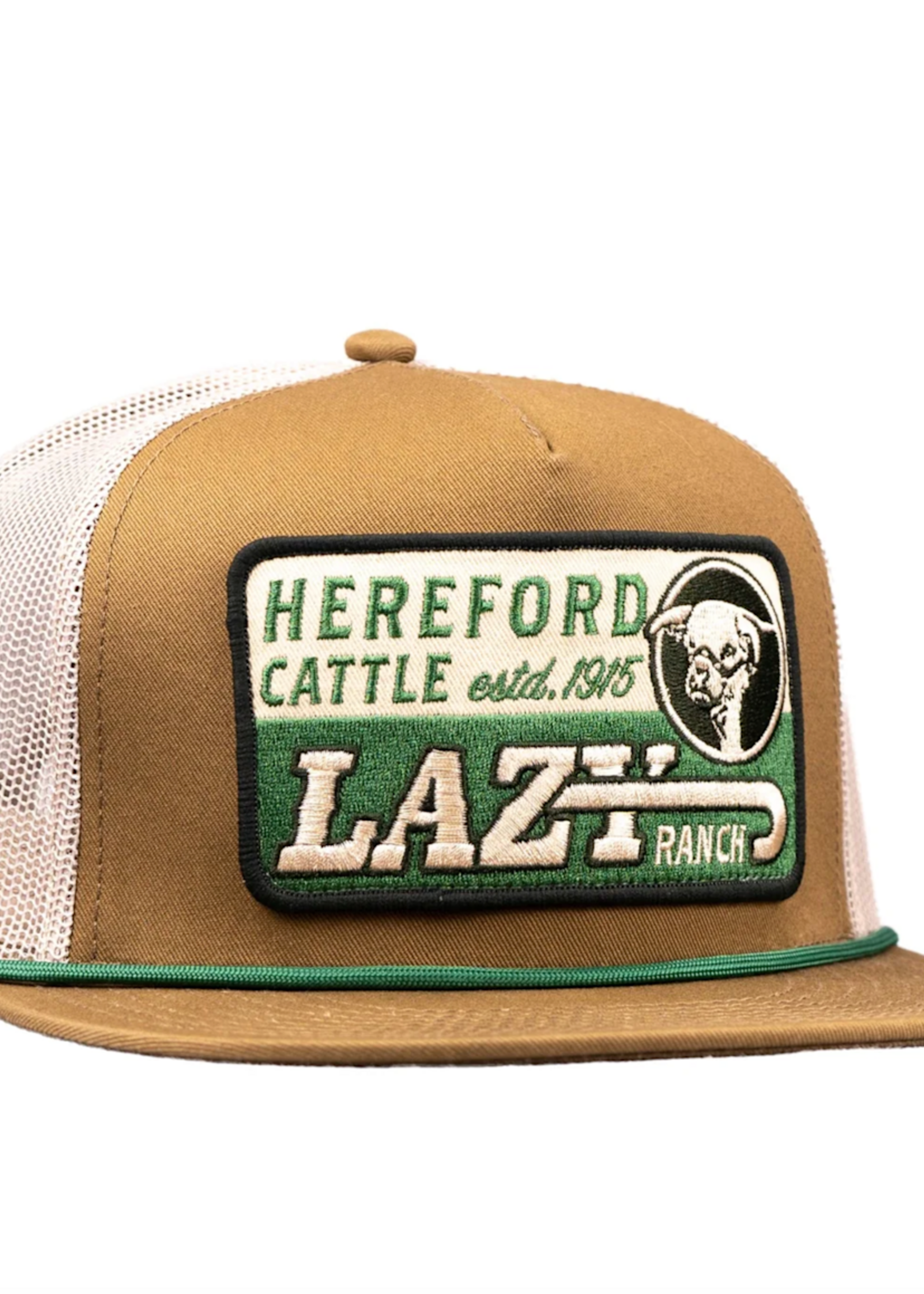 Lazy J Ranch Coyote Brown & White Shafter Classic Rope Trucker Hat