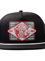 Lazy J Ranch Black Iron Horn Classic Rope Trucker Hat