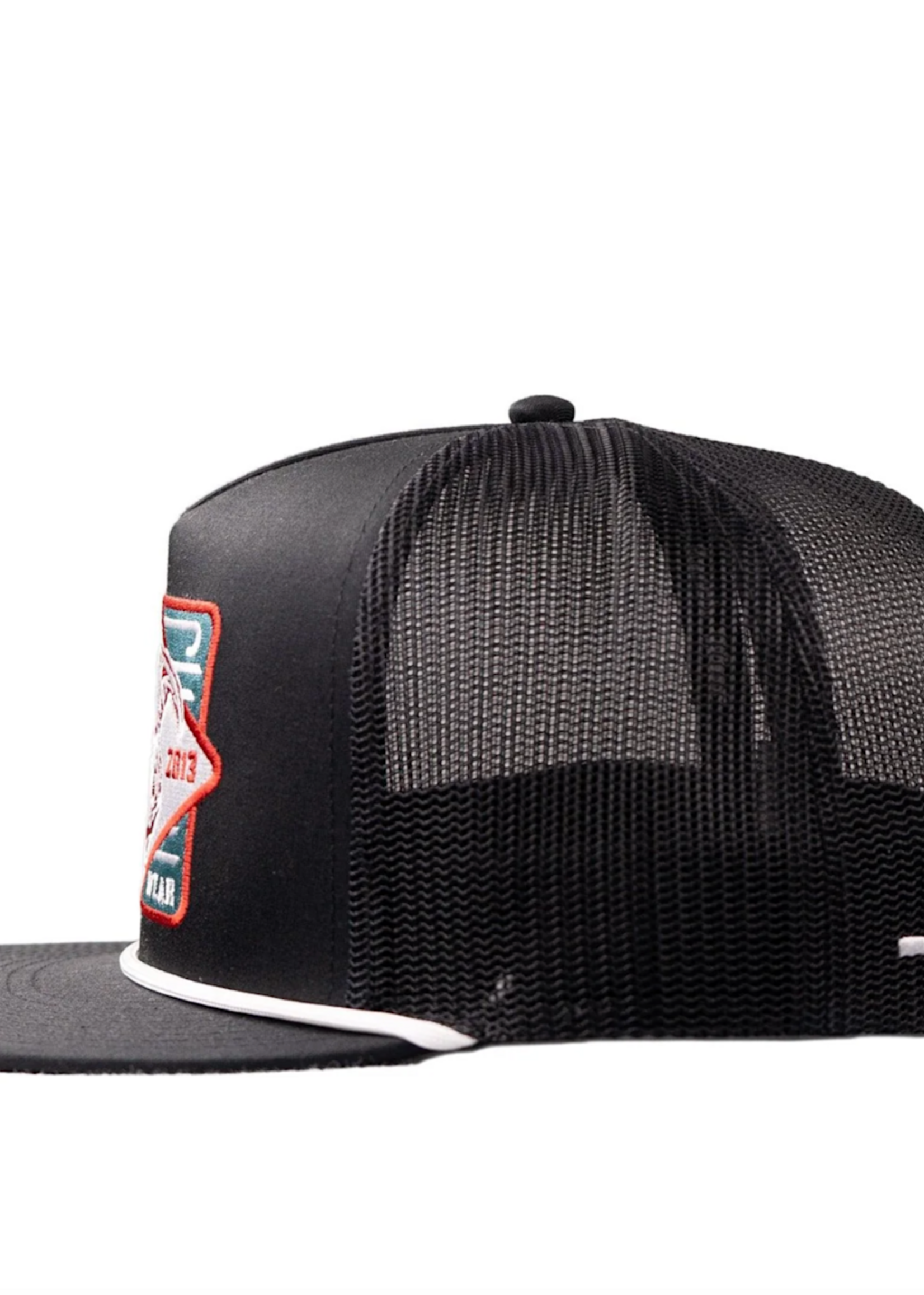 Lazy J Ranch Black Iron Horn Classic Rope Trucker Hat