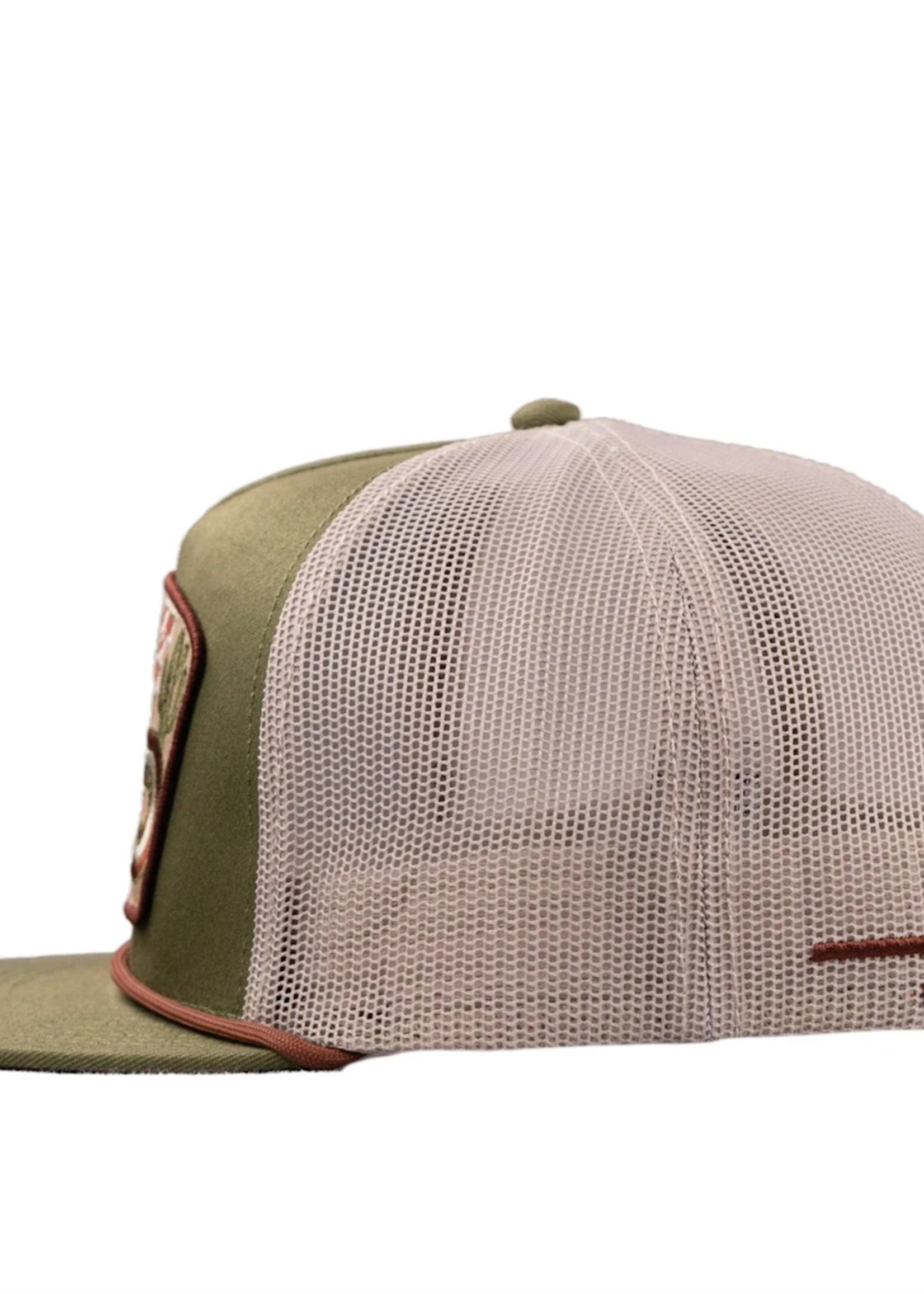 Lazy J Ranch Olive & White Brewster Classic Rope Trucker Hat