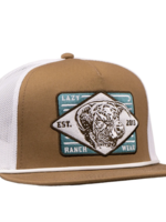 Lazy J Ranch Coyote Brown & White Iron Horn Classic Rope Trucker Hat