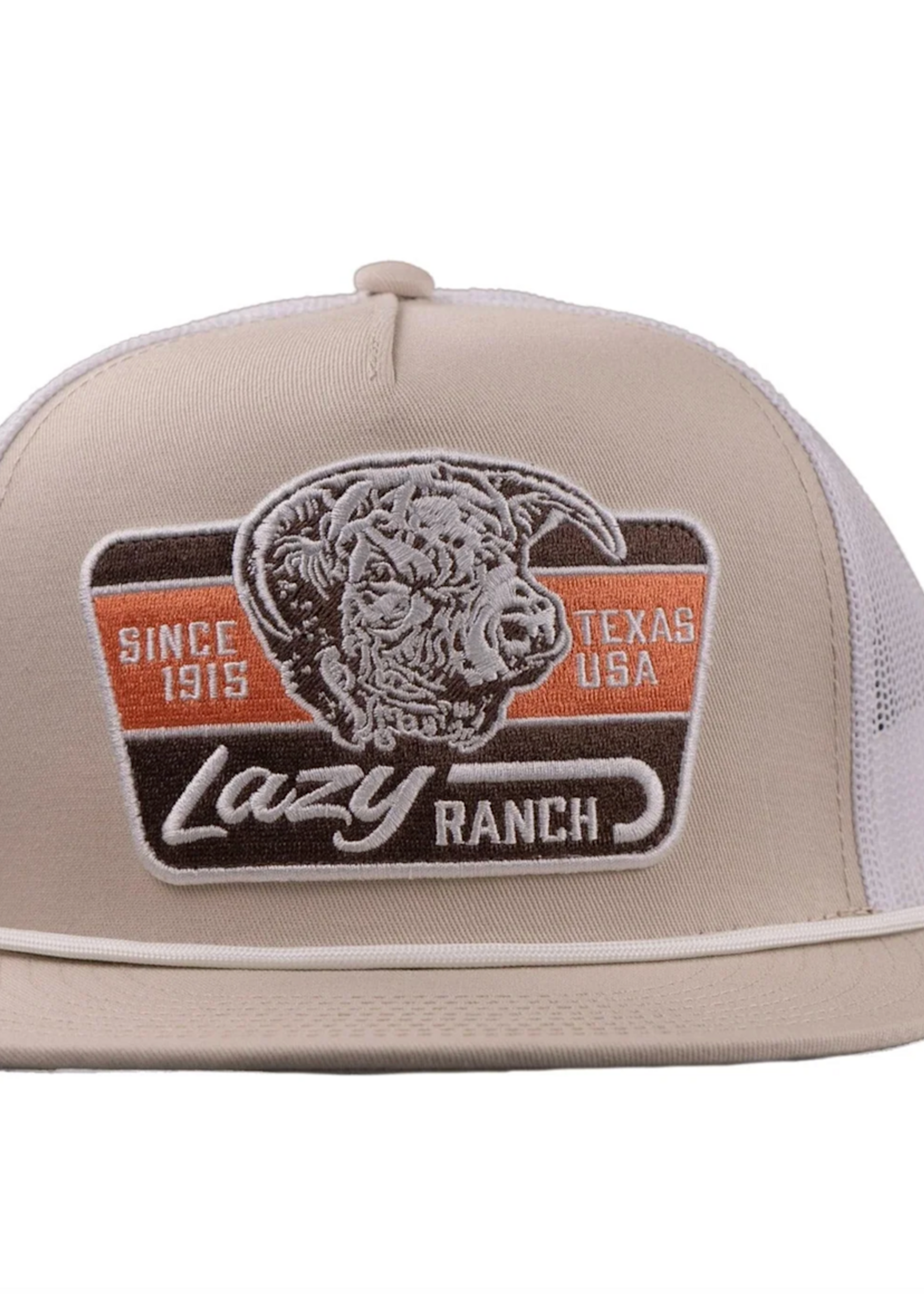 Lazy J Ranch Tan & White Texas Rust Classic Rope Trucker Hat