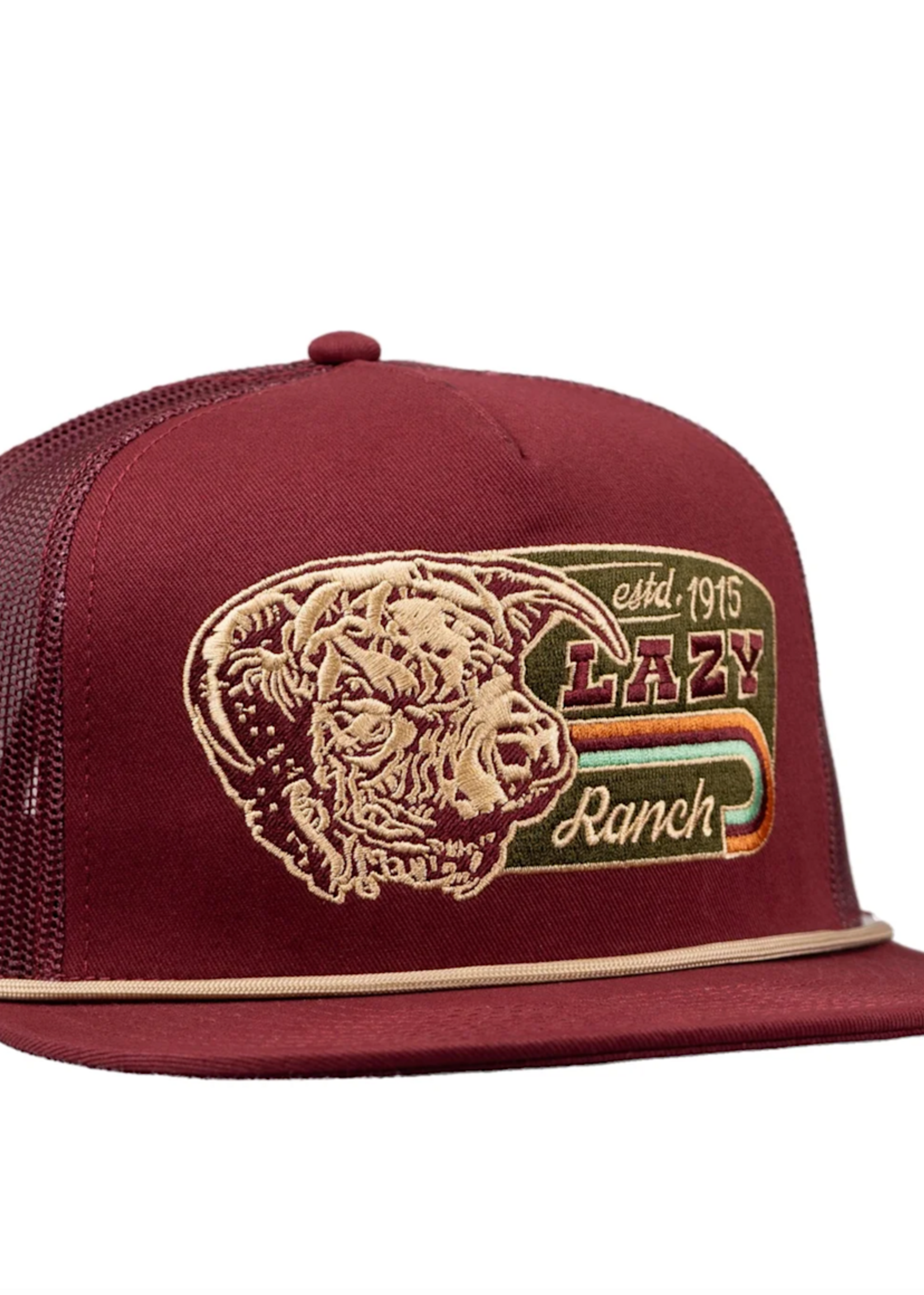 Lazy J Ranch Maroon Redford Classic Rope Trucker Hat