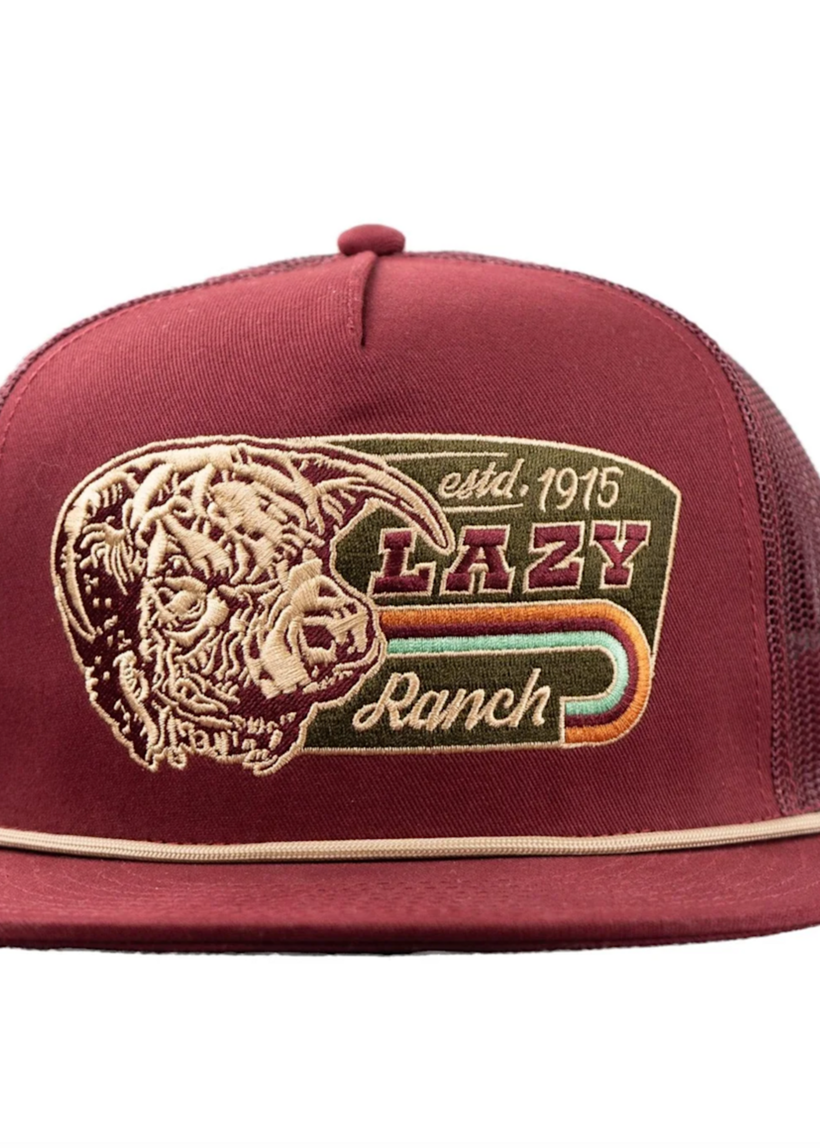 Lazy J Ranch Maroon Redford Classic Rope Trucker Hat