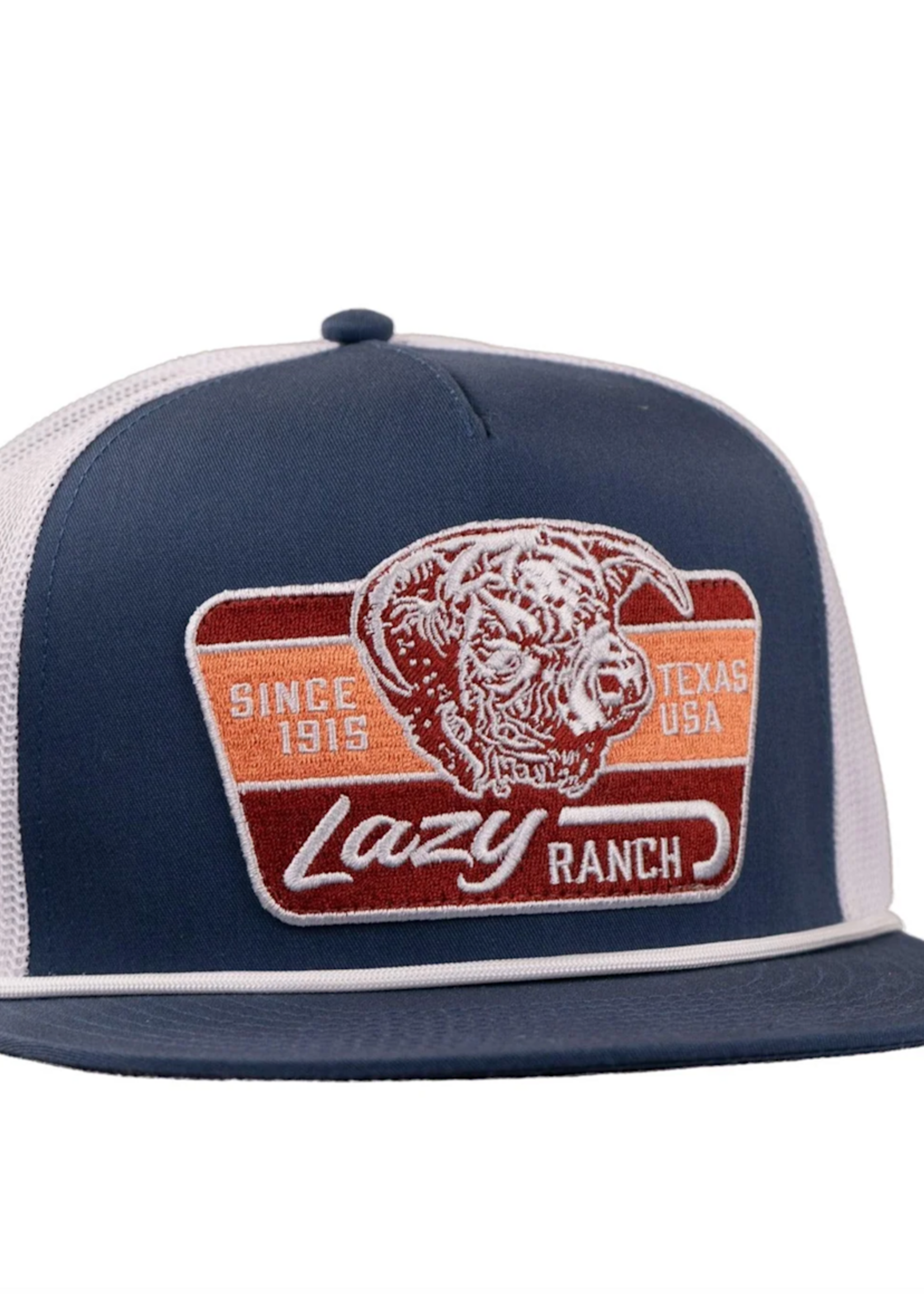 Lazy J Ranch Royal Blue & White Texas Rust Classic Rope Trucker Hat