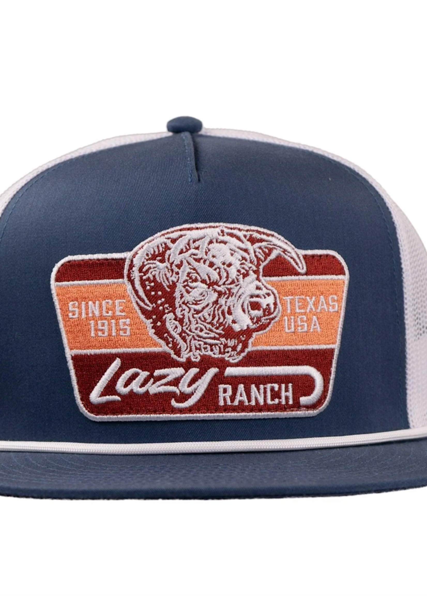 Lazy J Ranch Royal Blue & White Texas Rust Classic Rope Trucker Hat