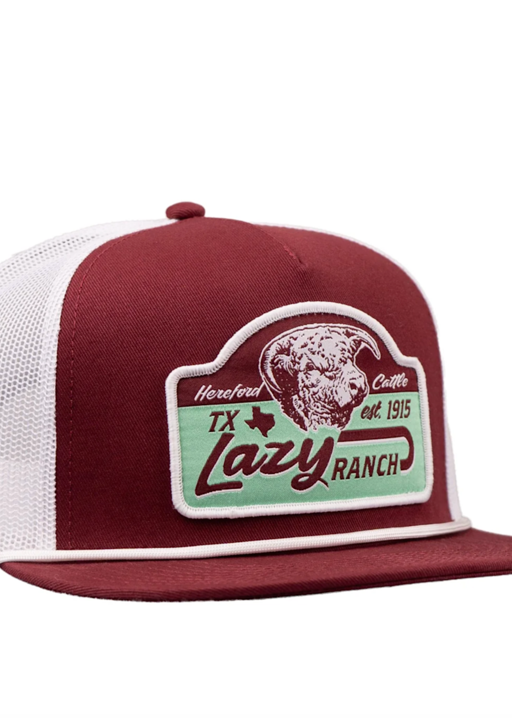 Lazy J Ranch Maroon & White Albany Classic Rope Trucker Hat