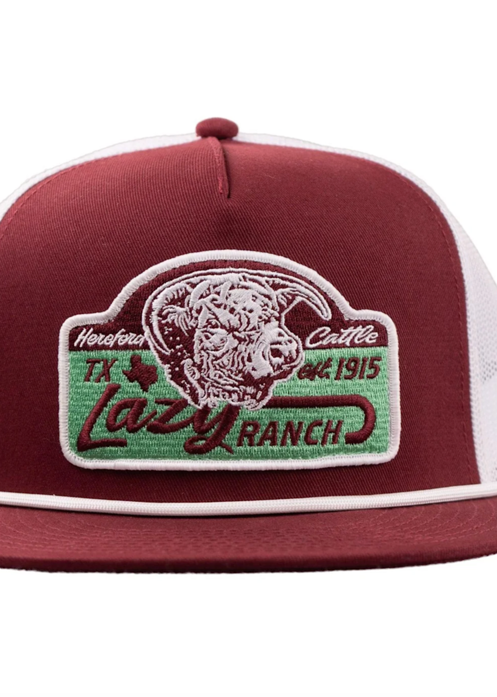 Lazy J Ranch Maroon & White Albany Classic Rope Trucker Hat