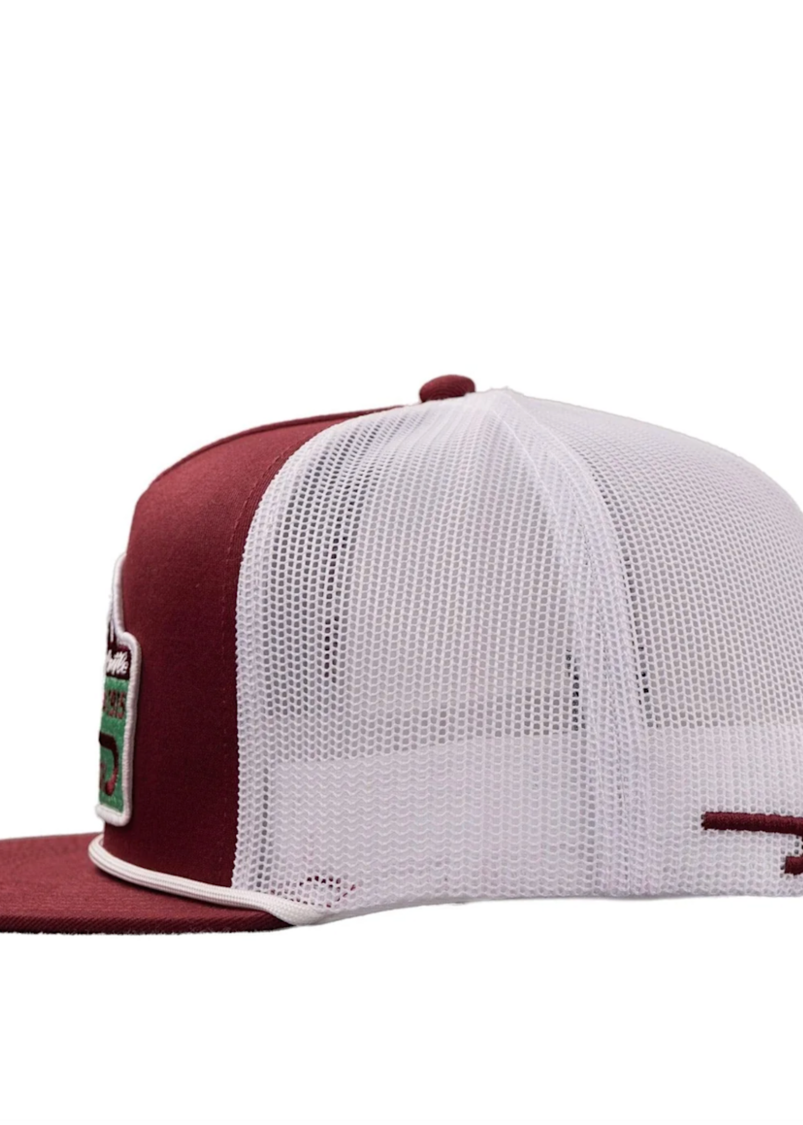 Lazy J Ranch Maroon & White Albany Classic Rope Trucker Hat