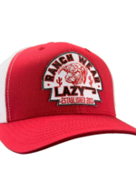 Lazy J Ranch Red & White Mid Profile Trucker Hat