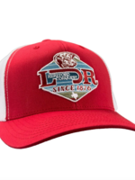 Lazy J Ranch Red & White Mid Profile Trucker Hat  LDR