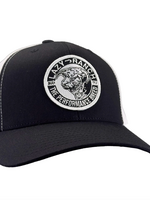 Lazy J Ranch Black & White Mid Profile Trucker Hat Performance Breed