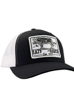 Lazy J Ranch Black & White Mid Profile Trucker Hat Bull Trap