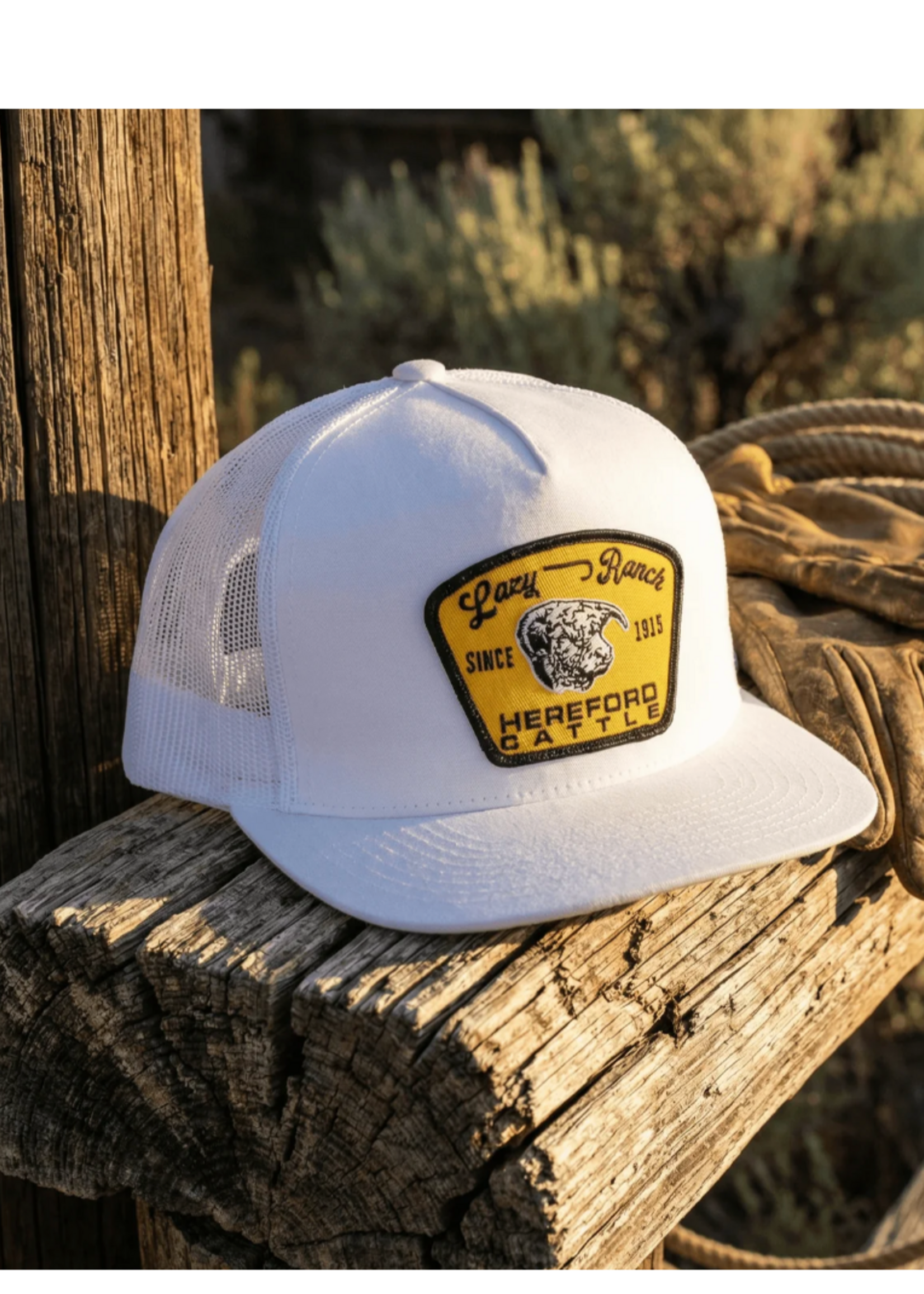 Lazy J Ranch White Gold Hot Shot Classic Five Panel Trucker Hat