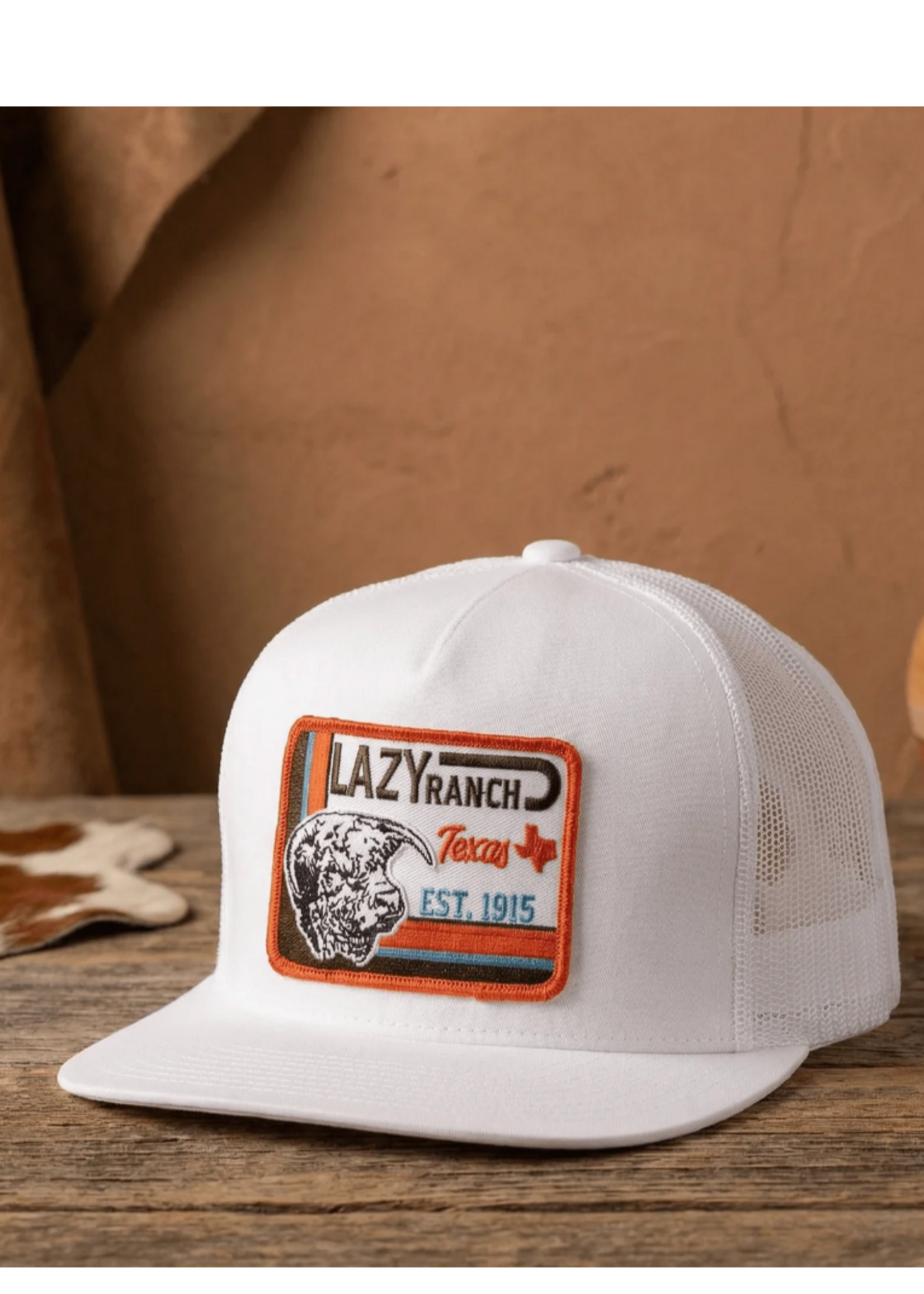 Lazy J Ranch White Rio Grande Classic Five Panel Trucker Hat