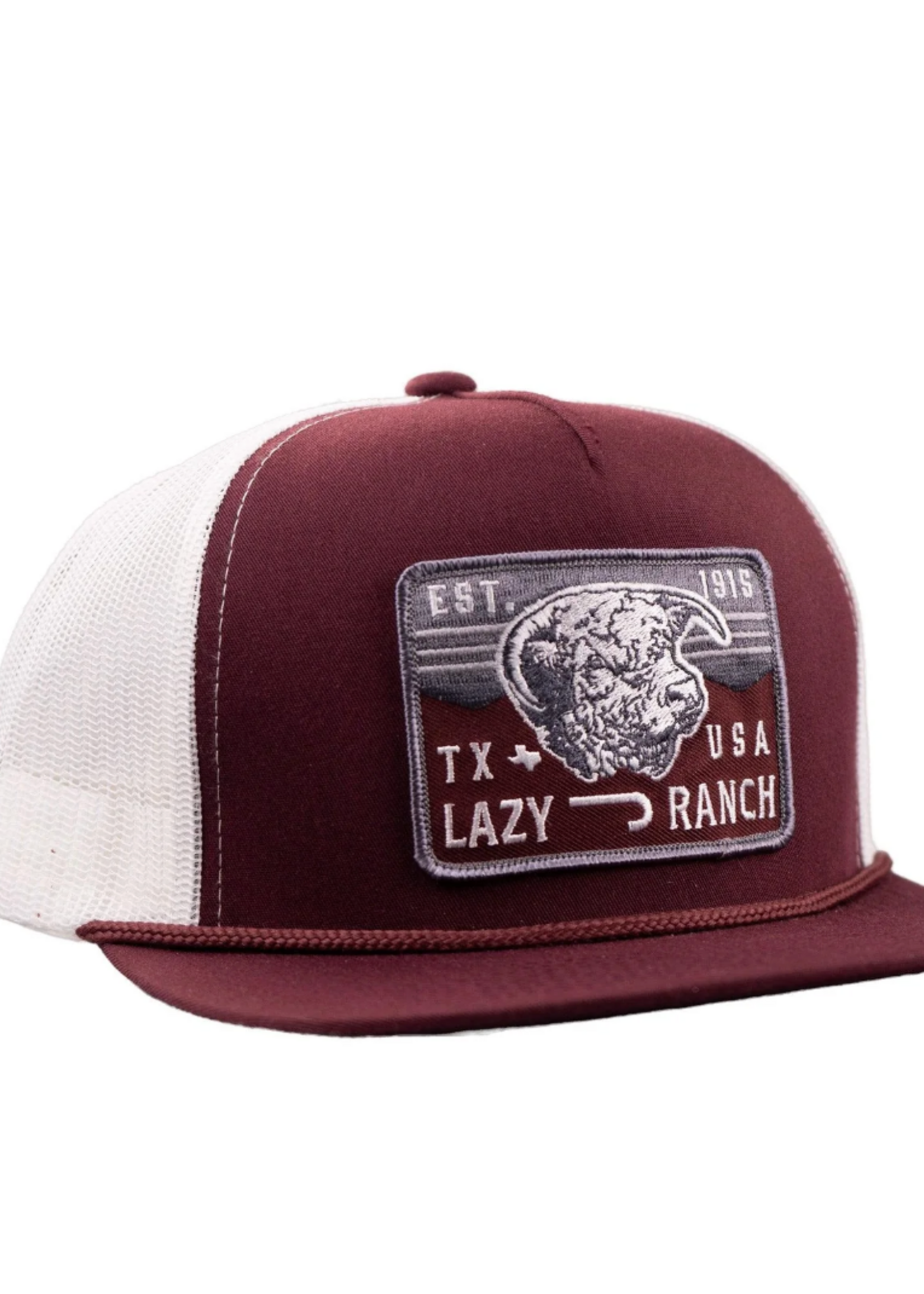 Lazy J Ranch Maroon & White Red Rock Classic Rope Trucker Hat