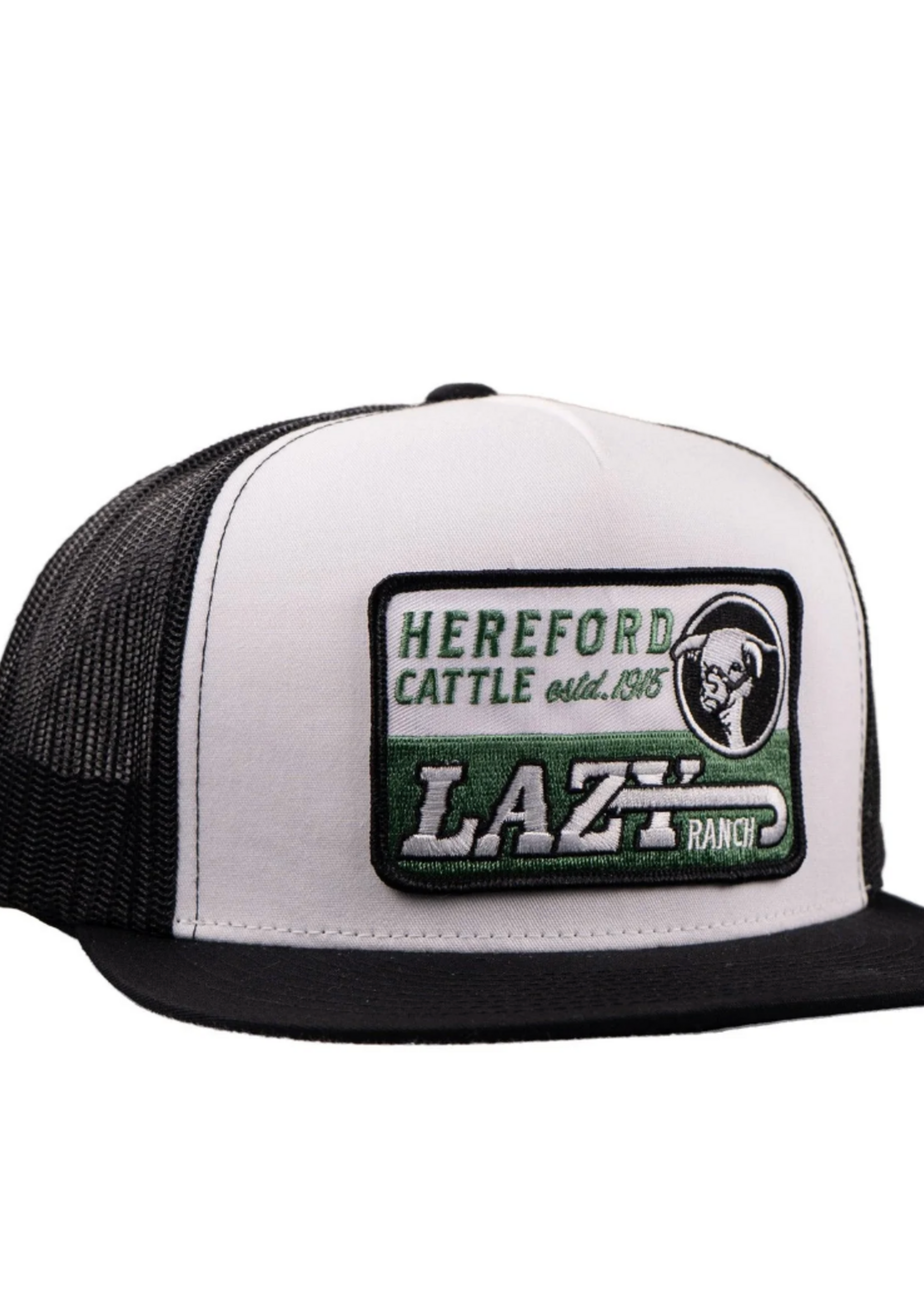 Lazy J Ranch White & Black Shafter Classic Five Panel Trucker Ha