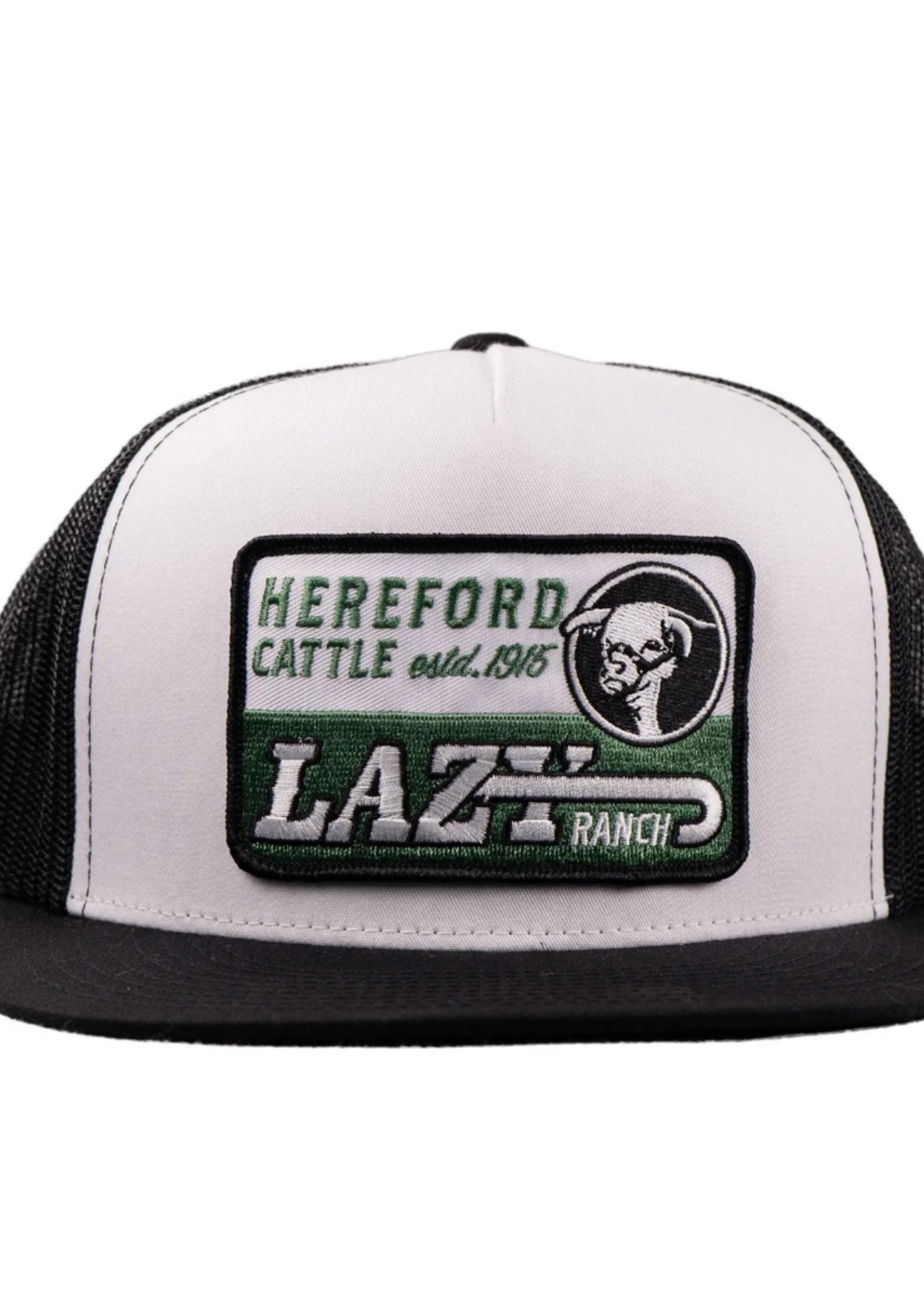 Lazy J Ranch White & Black Shafter Classic Five Panel Trucker Ha