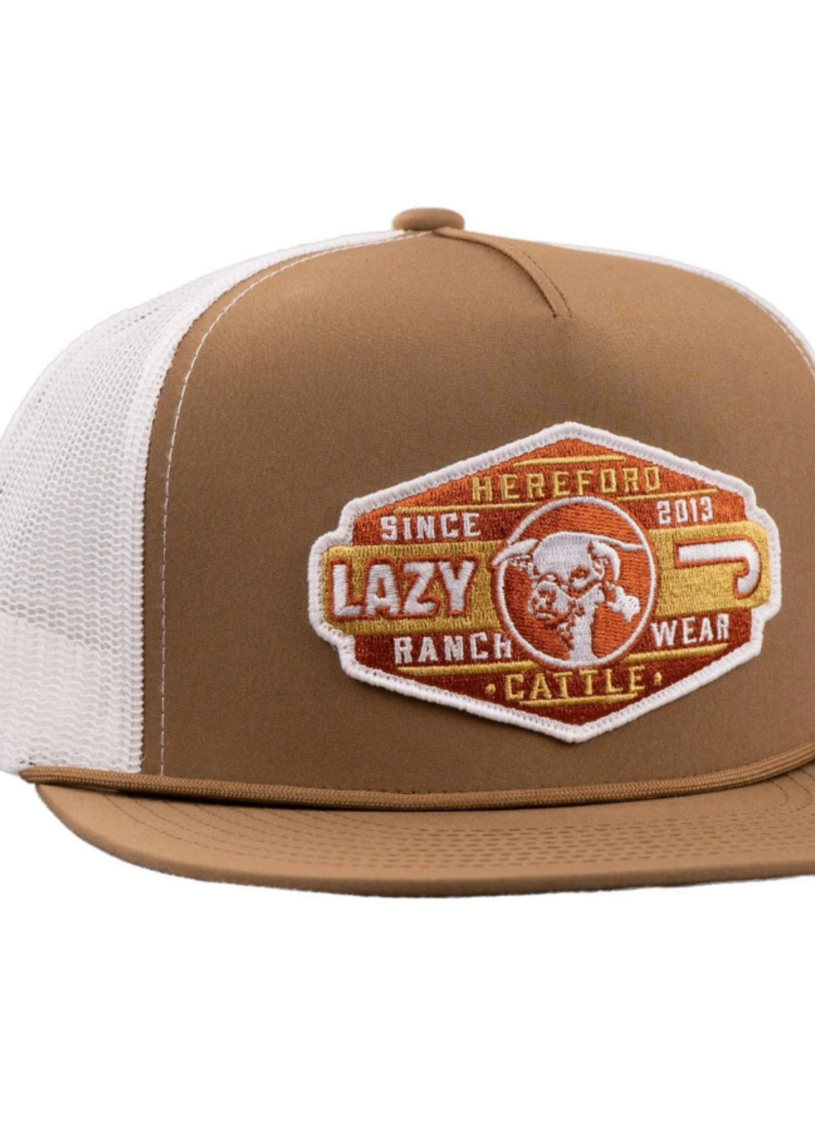 Lazy J Ranch Coyote Brown & White Pecos Classic Rope Trucker Hat