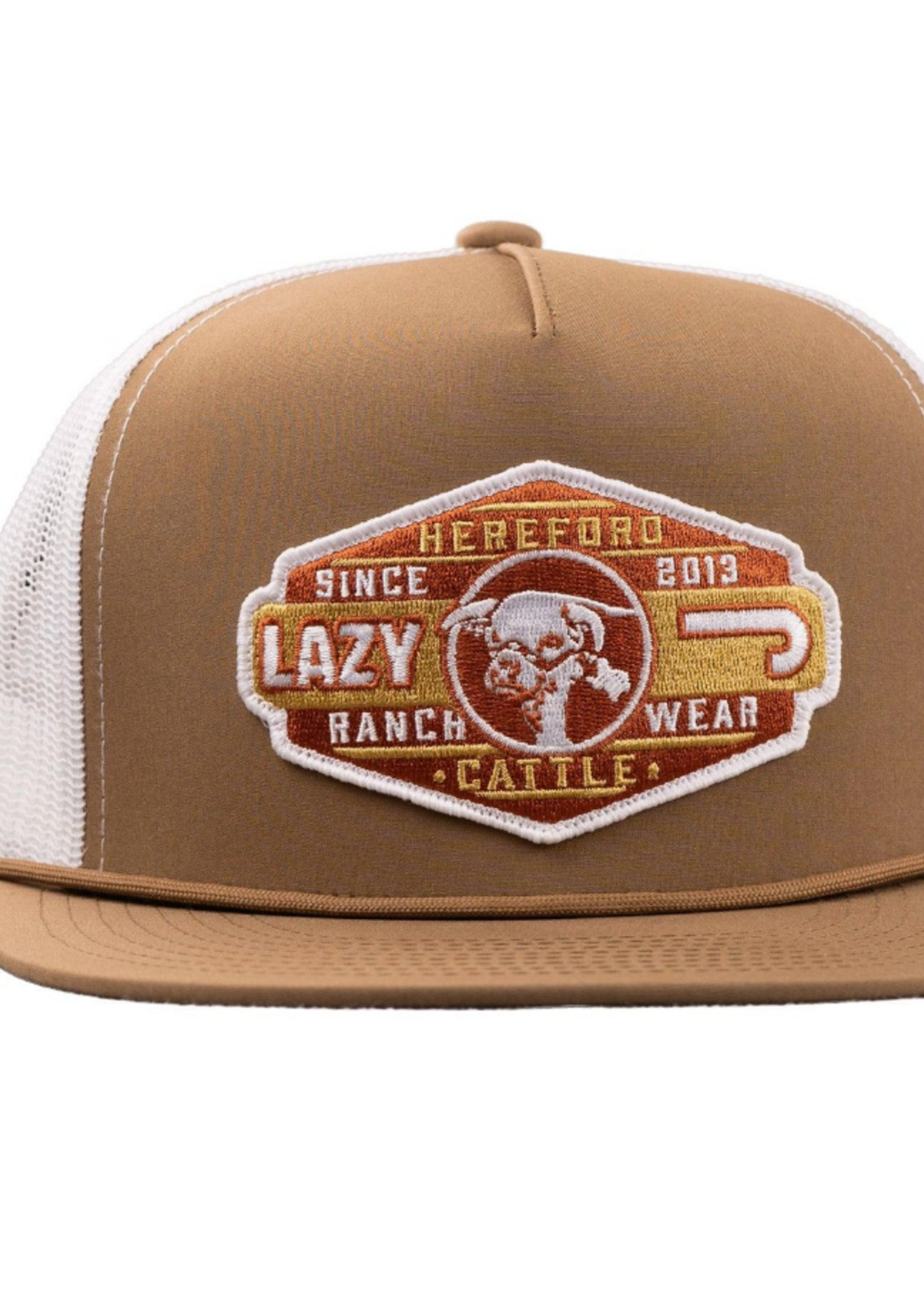 Lazy J Ranch Coyote Brown & White Pecos Classic Rope Trucker Hat
