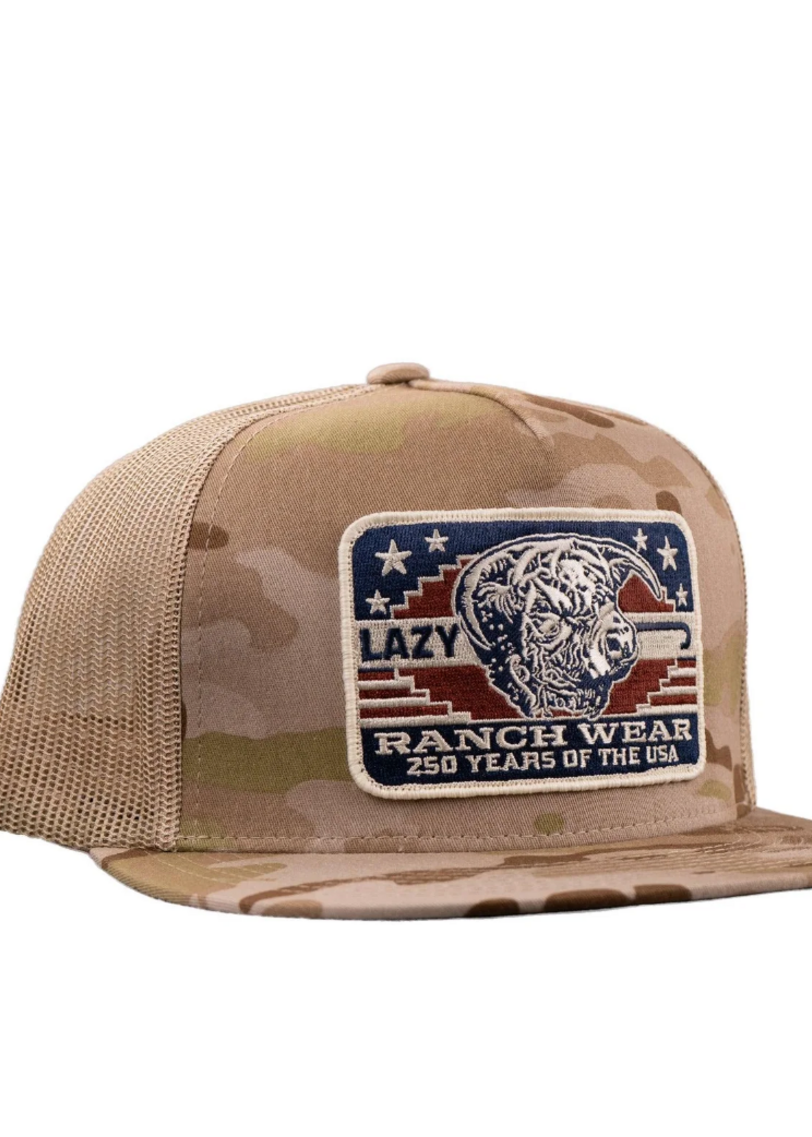 Lazy J Ranch Camo & Tan Freedom Classic Five Panel Trucker Hat