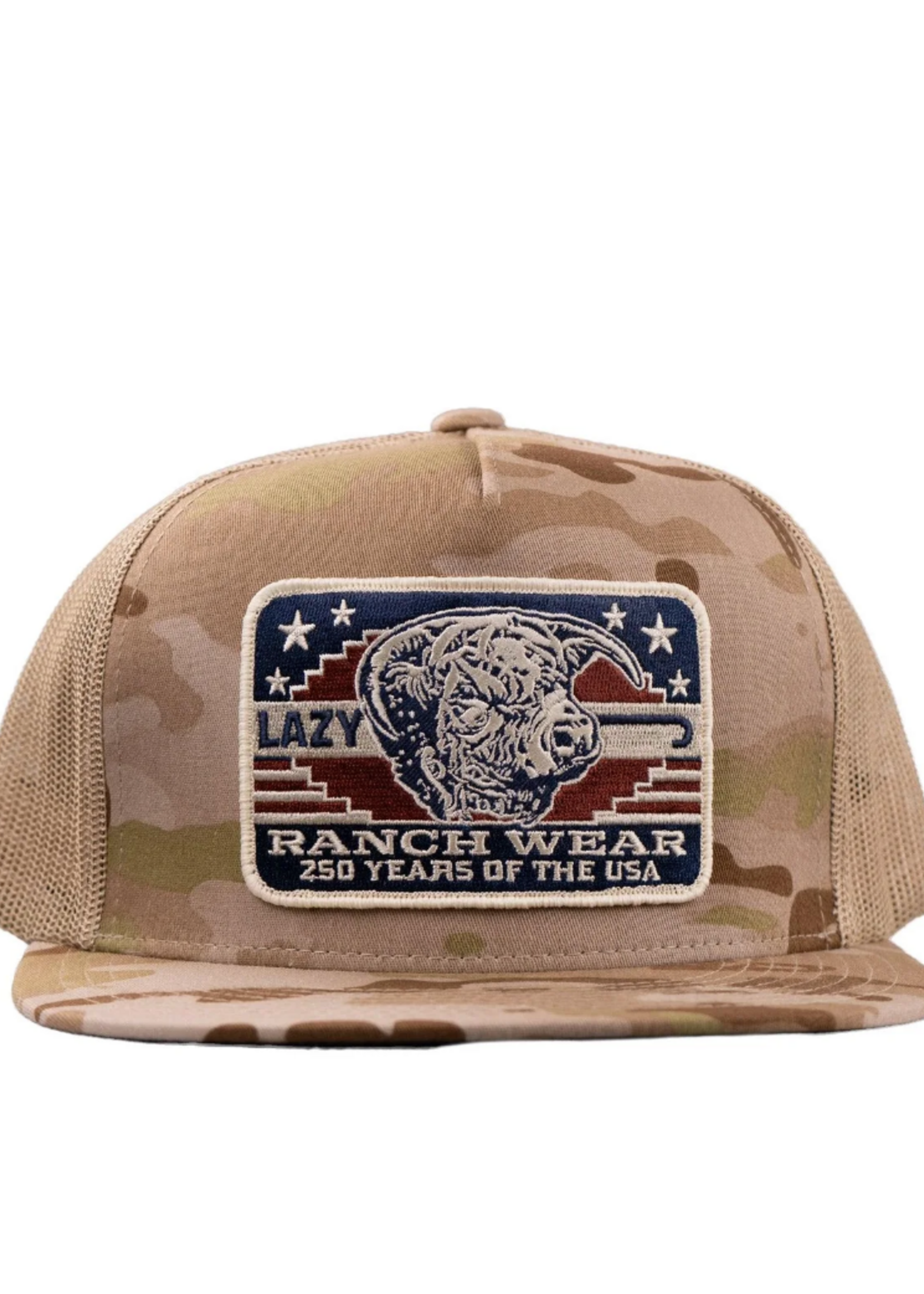 Lazy J Ranch Camo & Tan Freedom Classic Five Panel Trucker Hat