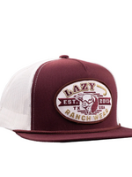 Lazy J Ranch Maroon & White Cattle King Classic Rope Trucker Hat