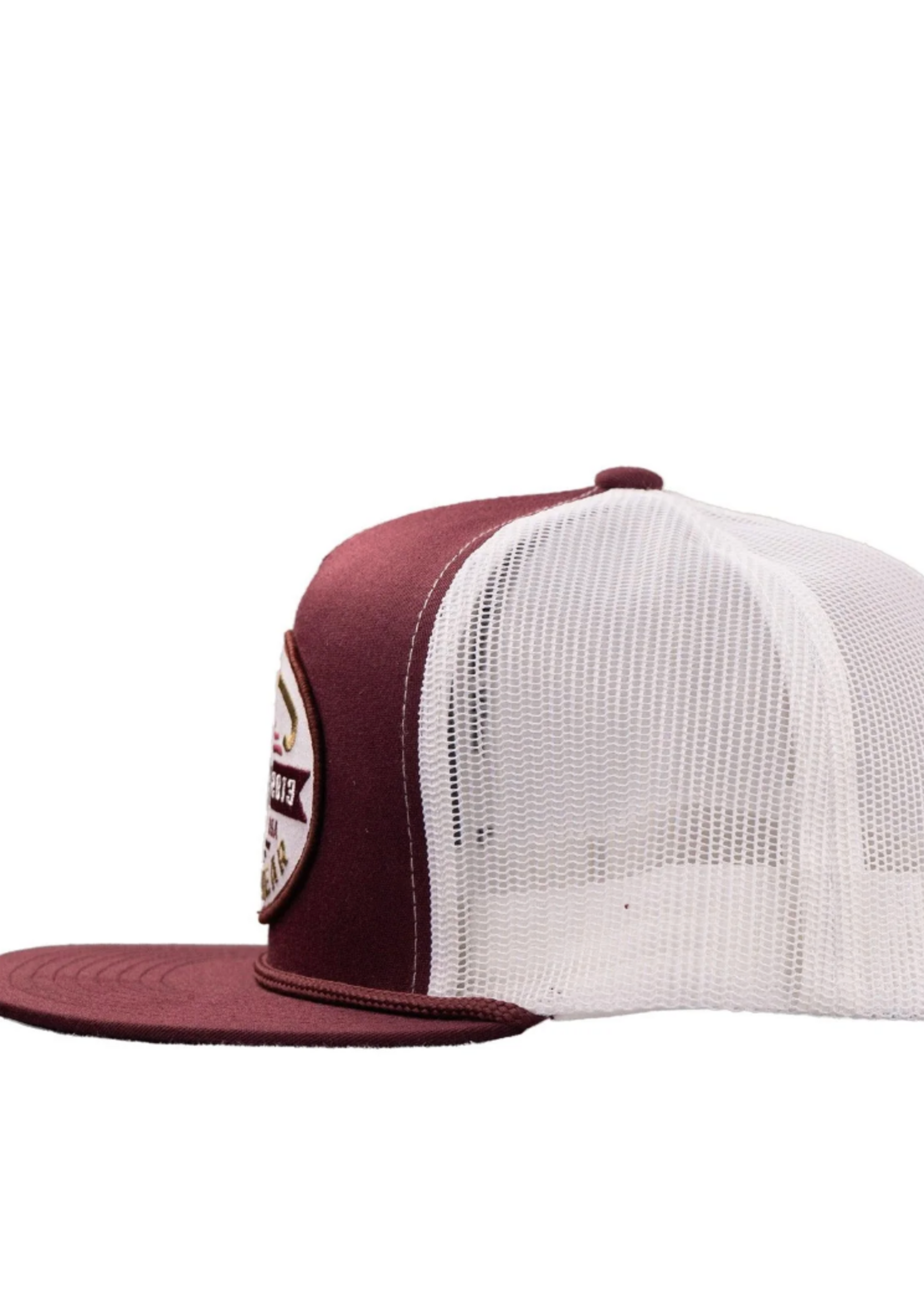 Lazy J Ranch Maroon & White Cattle King Classic Rope Trucker Hat