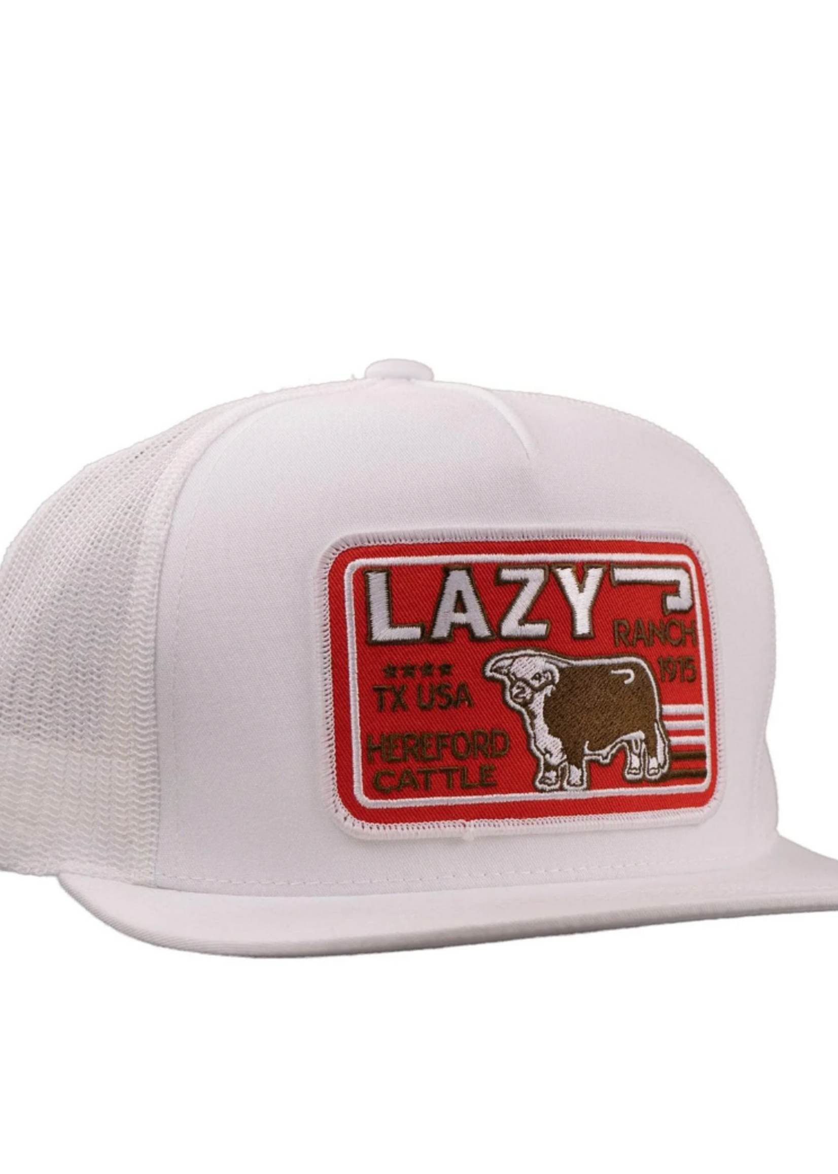 Lazy J Ranch White Big Red Classic Five Panel Trucker Hat